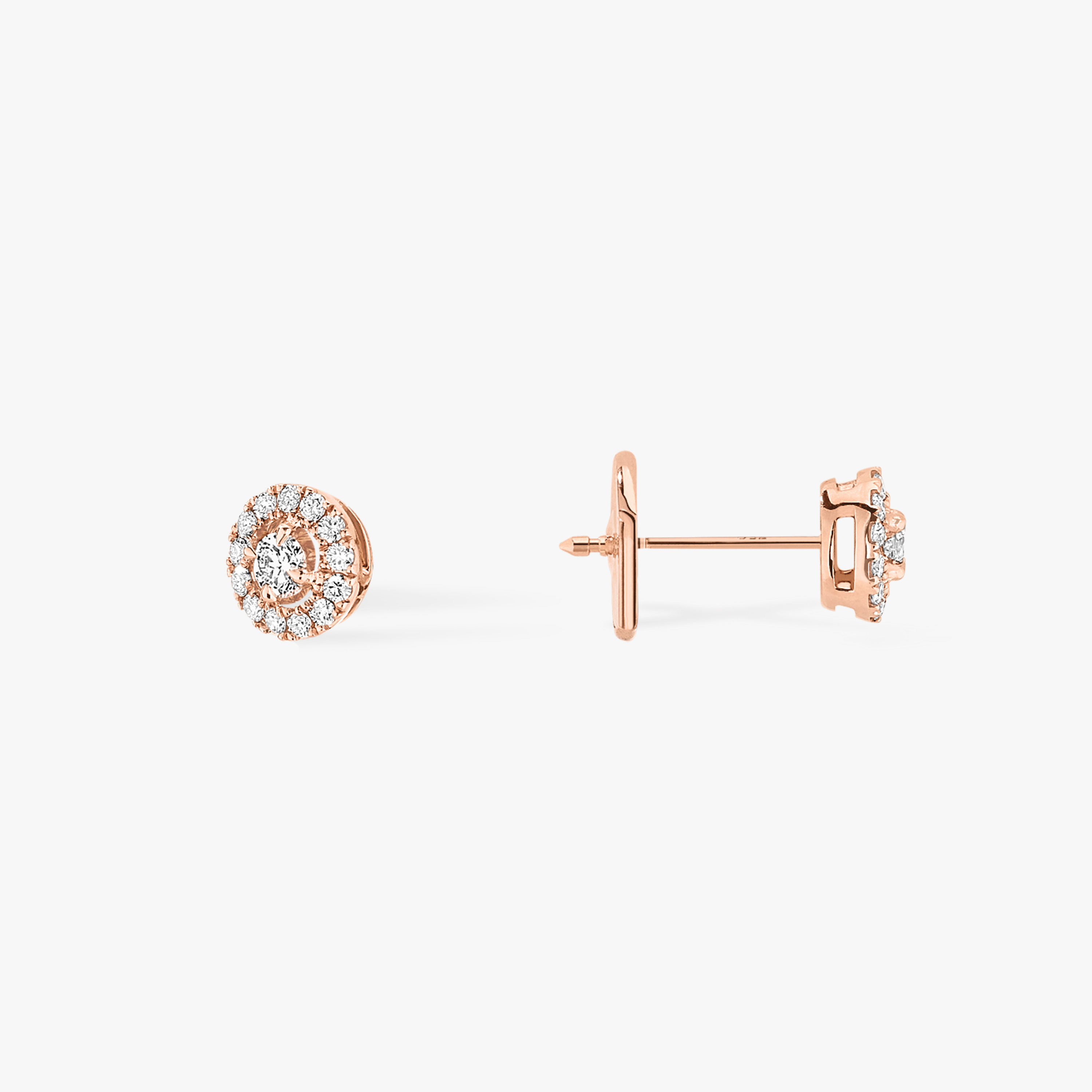 Earrings For Her Pink Gold Diamond Joy Round Diamonds SM 06954-PG