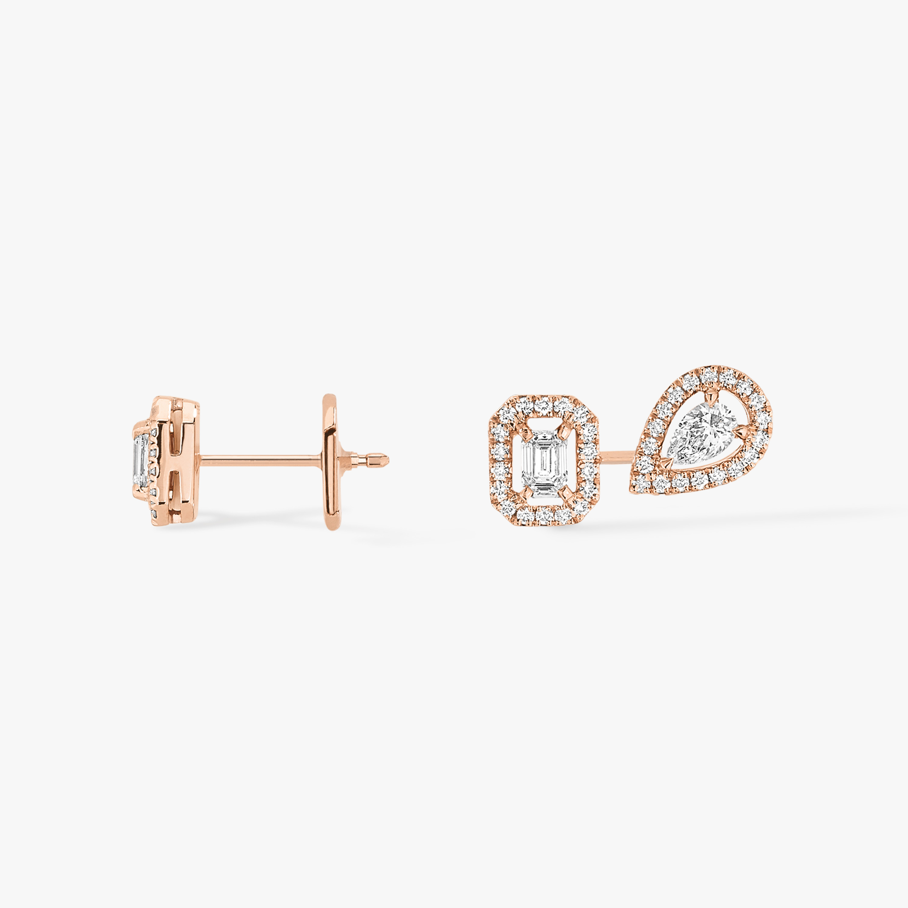 My Twin 1+2 0.10ct x3 Pink Gold For Her Diamond Earrings 07004-PG