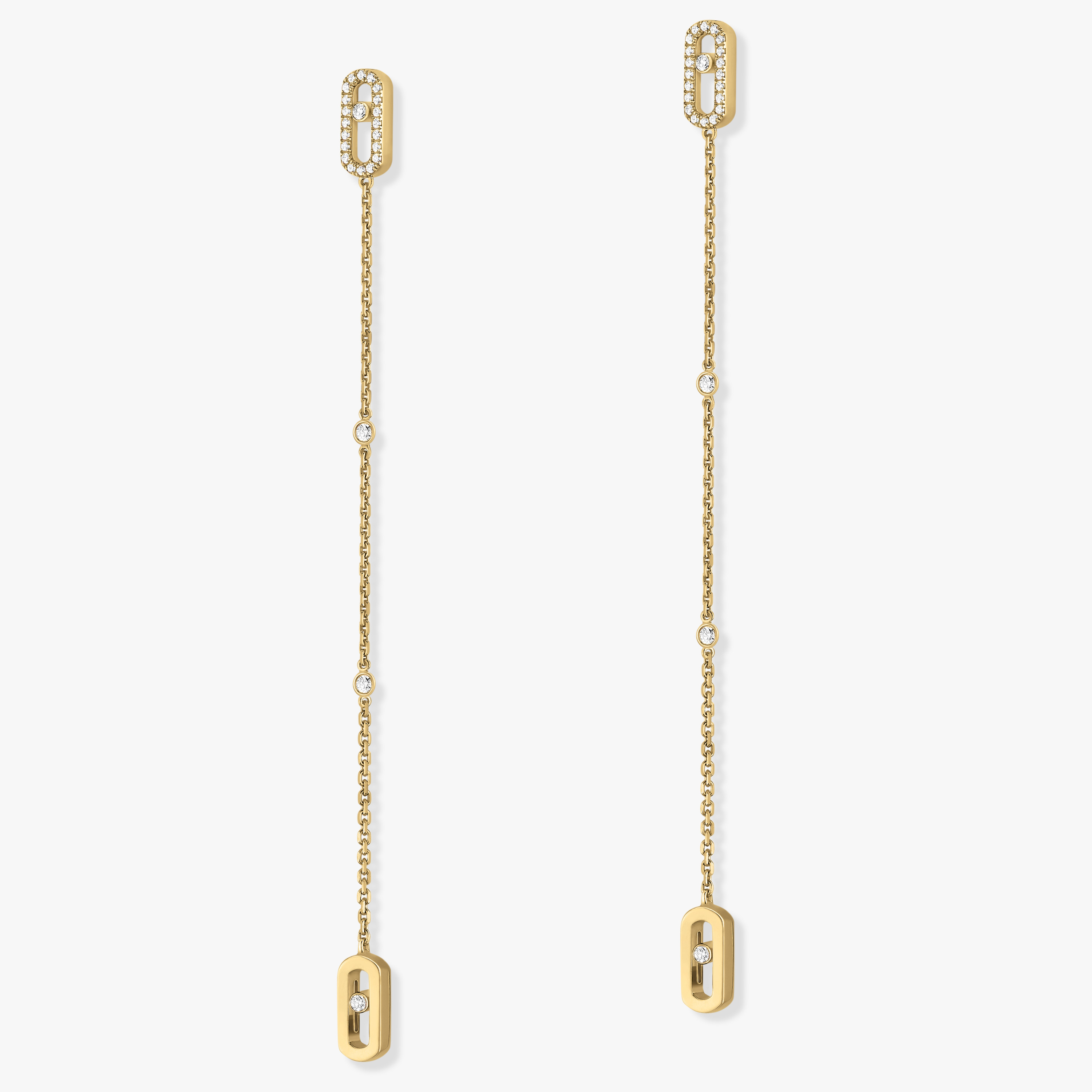 Boucles d'oreilles Femme Or Jaune Diamant Pendantes Move Uno 11321-YG