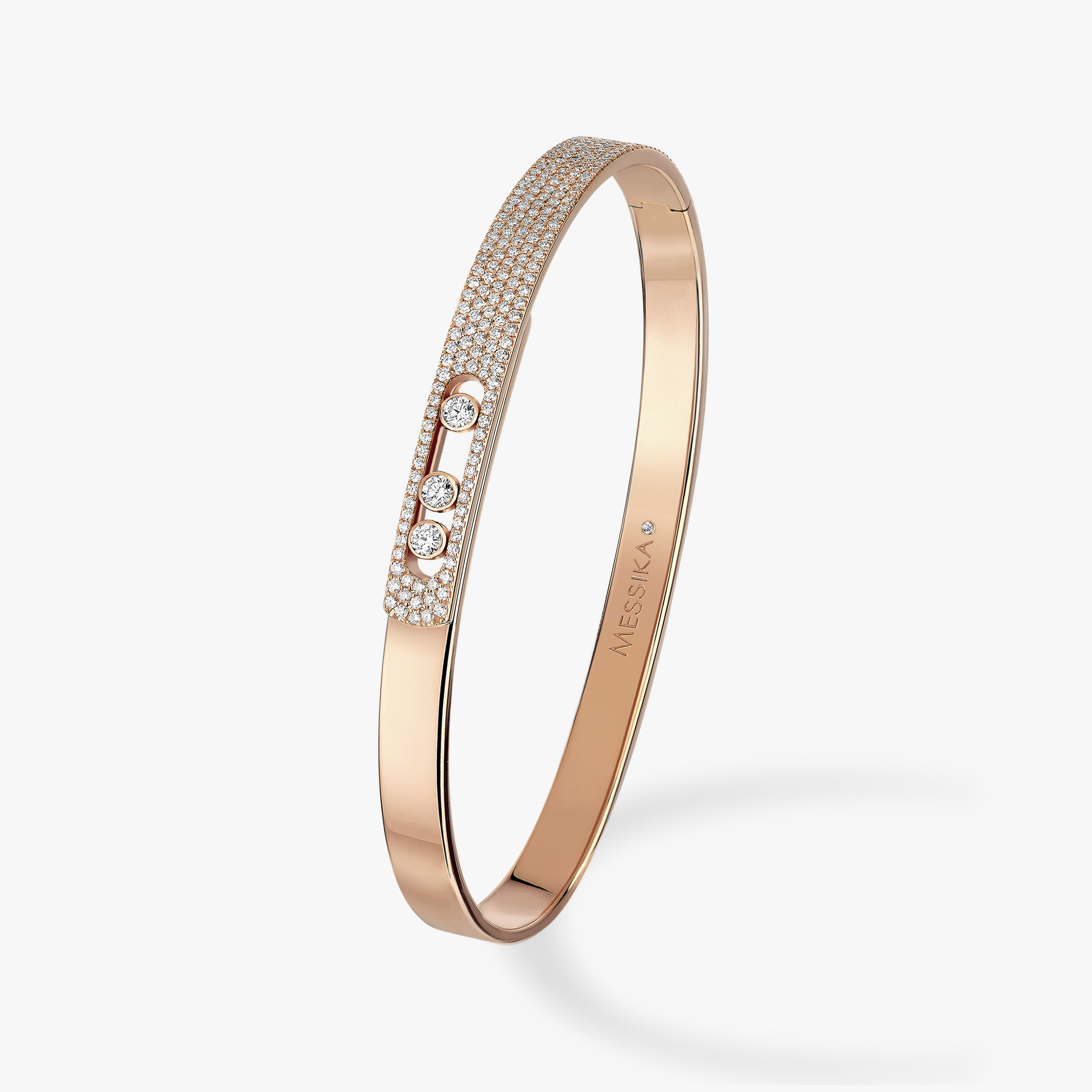 Bracelet For Her Pink Gold Diamond Move Noa Bangle SM Pavé 10093-PG