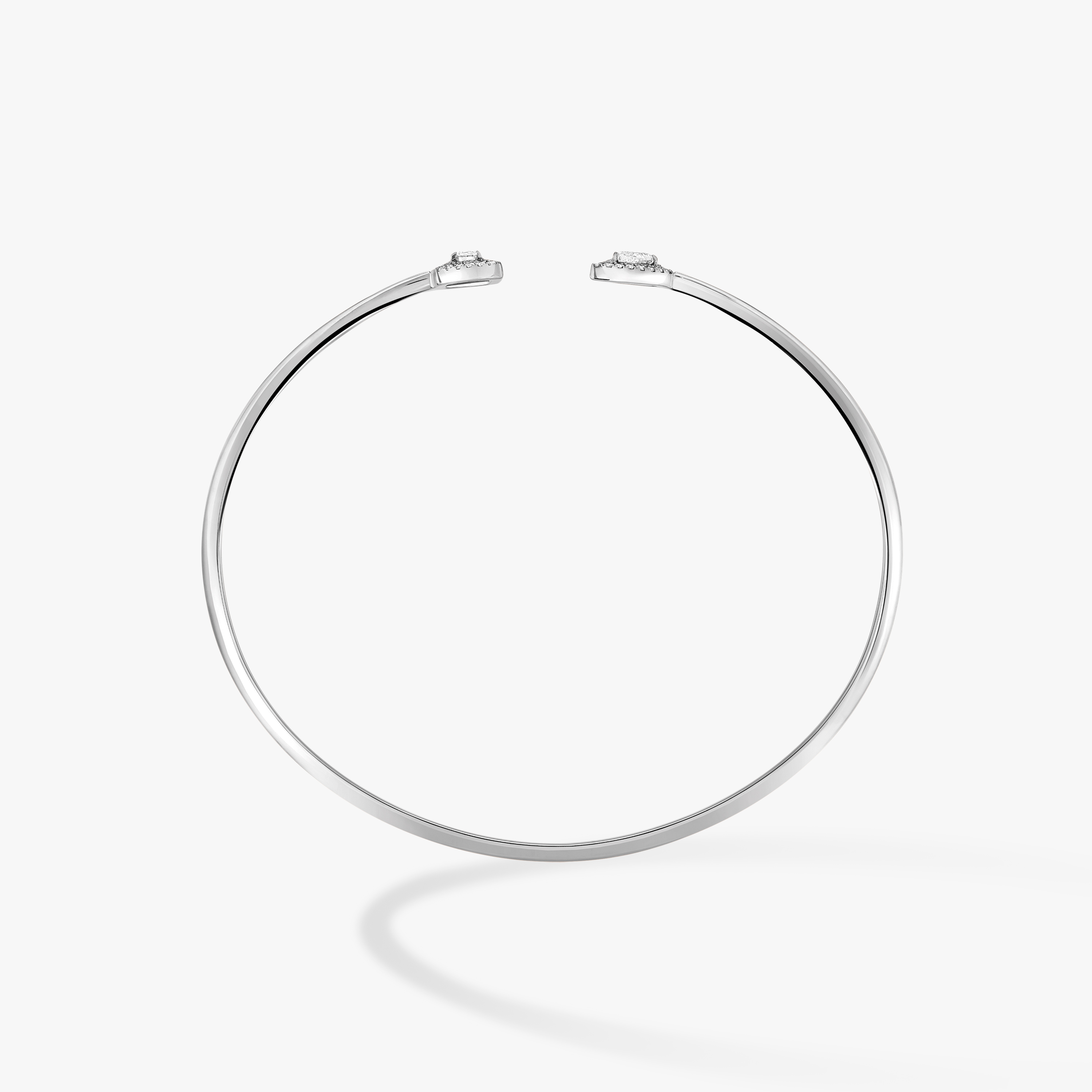 My Twin Toi & Moi Thin Bangle 0.15ct x2 White Gold For Her Diamond Bracelet 07222-WG