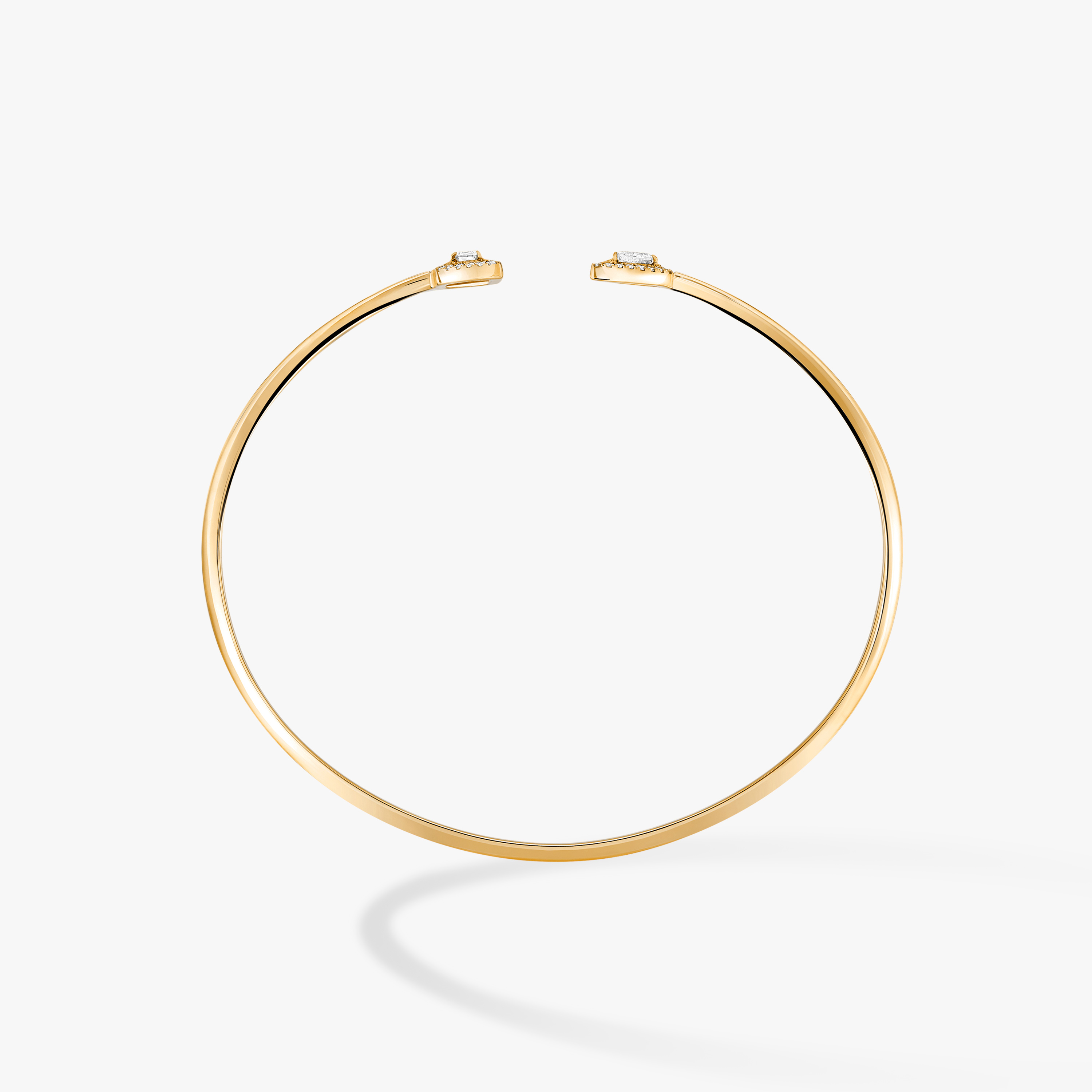 My Twin Toi & Moi Thin Bangle 0.15ct x2 Yellow Gold For Her Diamond Bracelet 07222-YG