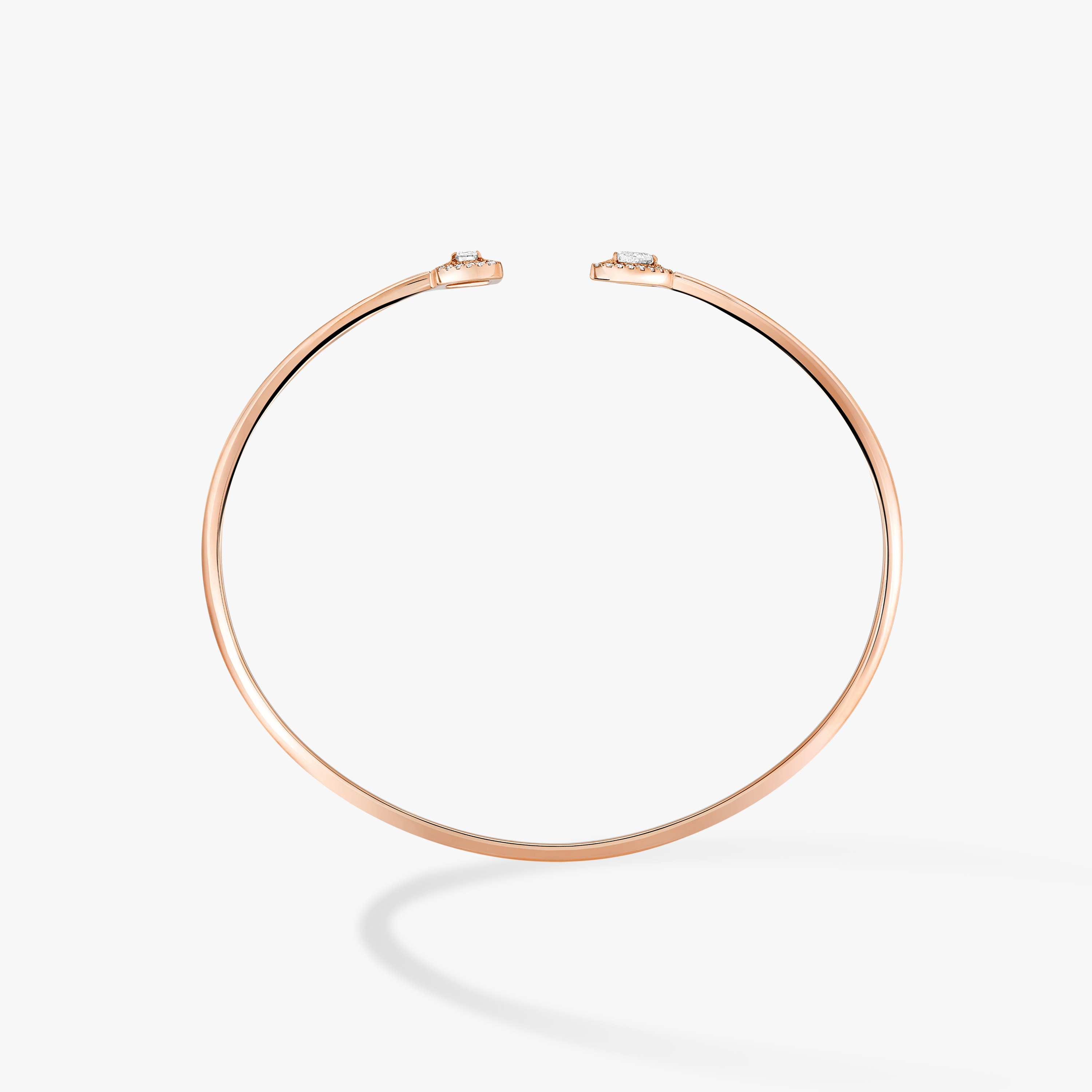 My Twin Toi & Moi Thin Bangle 0.15ct x2 Pink Gold For Her Diamond Bracelet 07222-PG