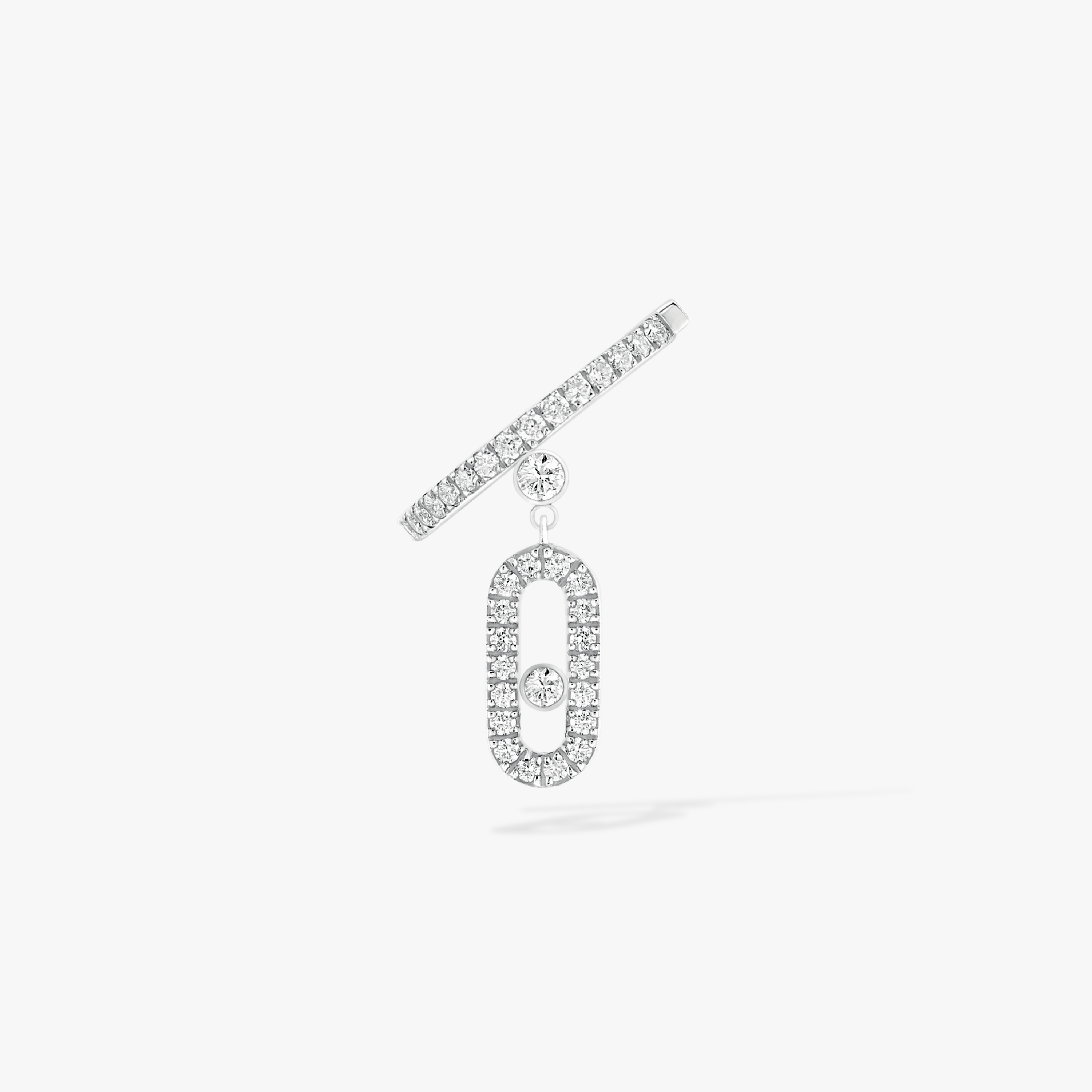 Move Uno Single Clip Pavé Drop Pendant White Gold For Her Diamond Earrings 11162-WG