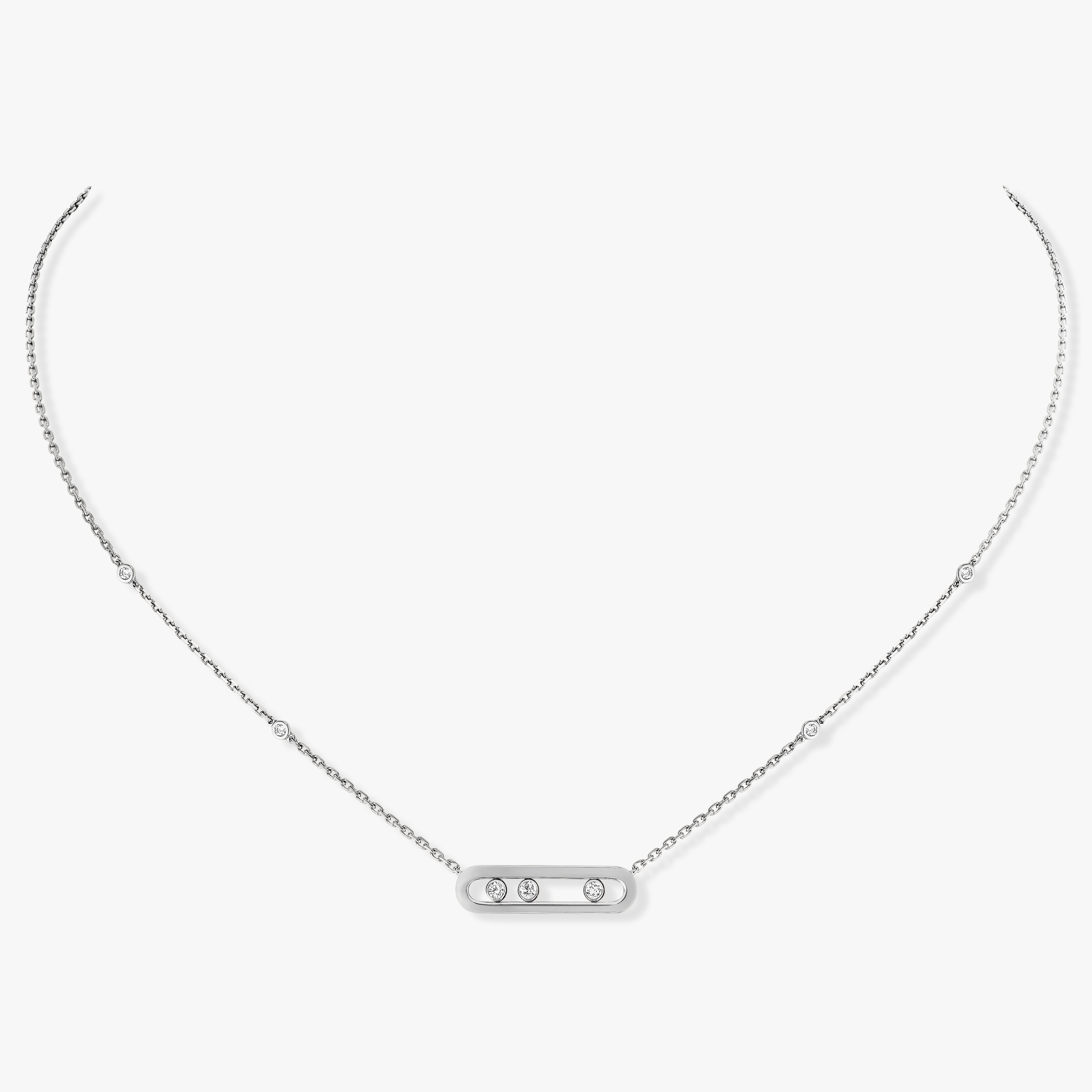 Collar Mujer Oro blanco Diamante Baby Move 04323-WG