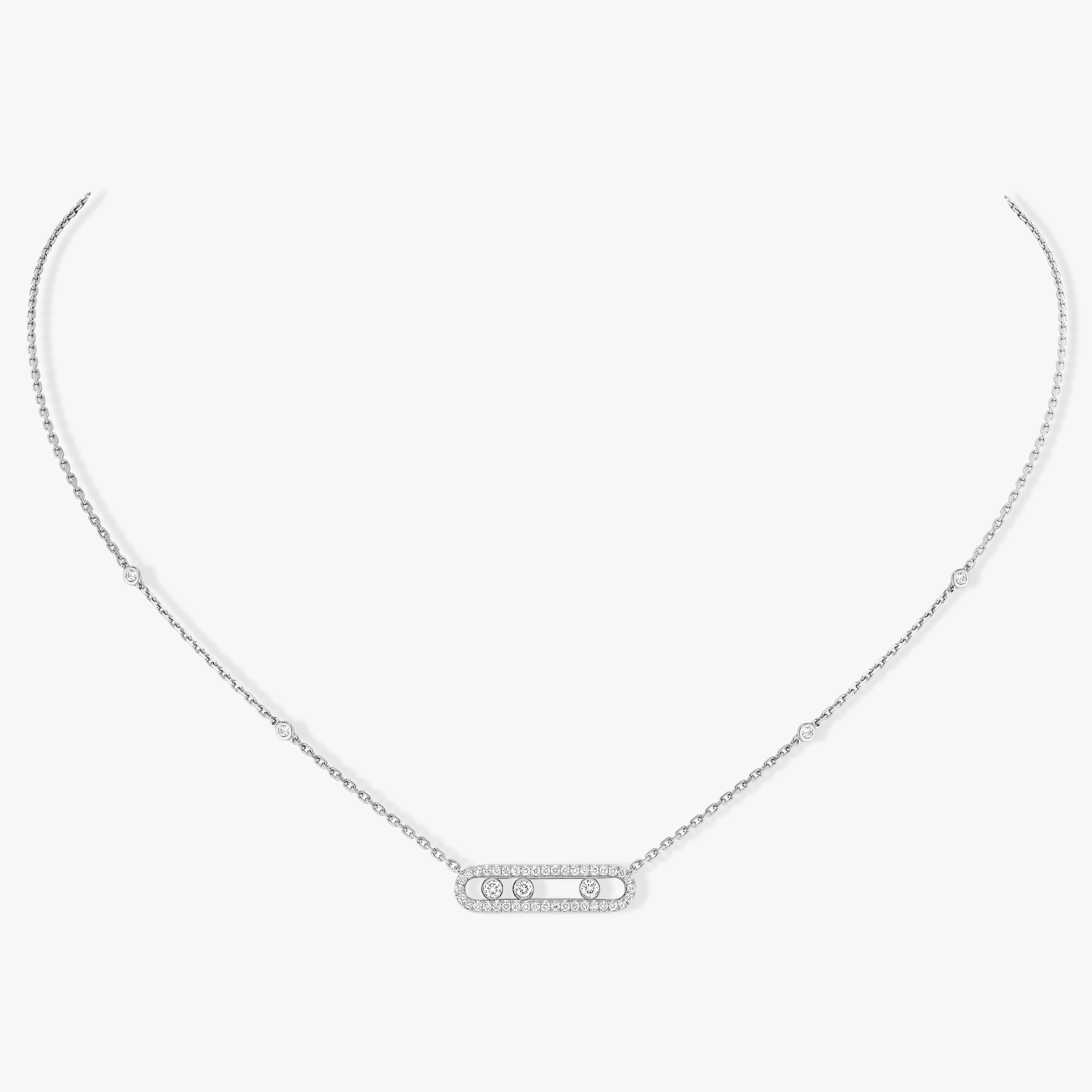 Necklace For Her White Gold Diamond Baby Move Pavé 04322-WG