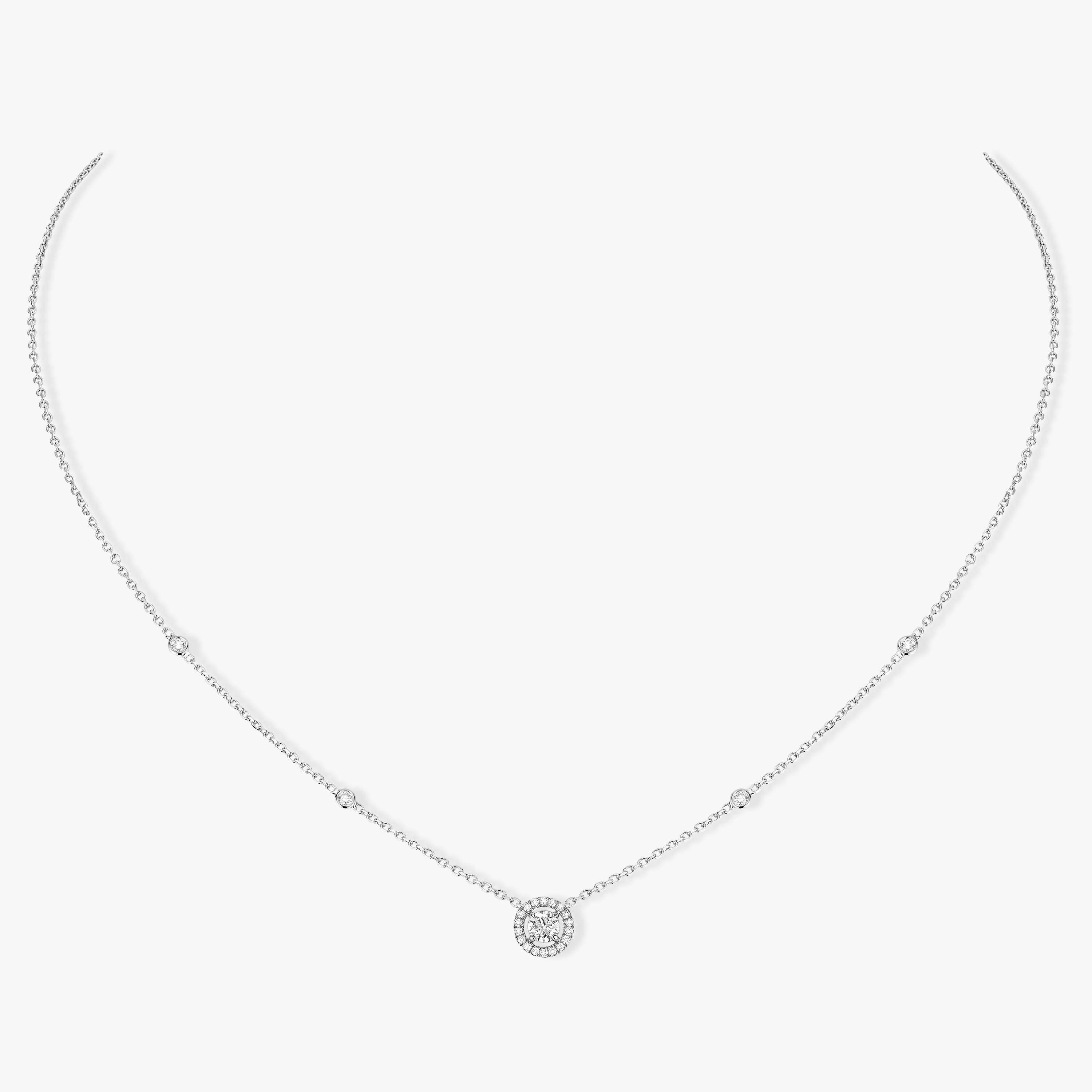 Collier Femme Or Blanc Diamant Joy Diamant Rond 0,20ct 04281-WG