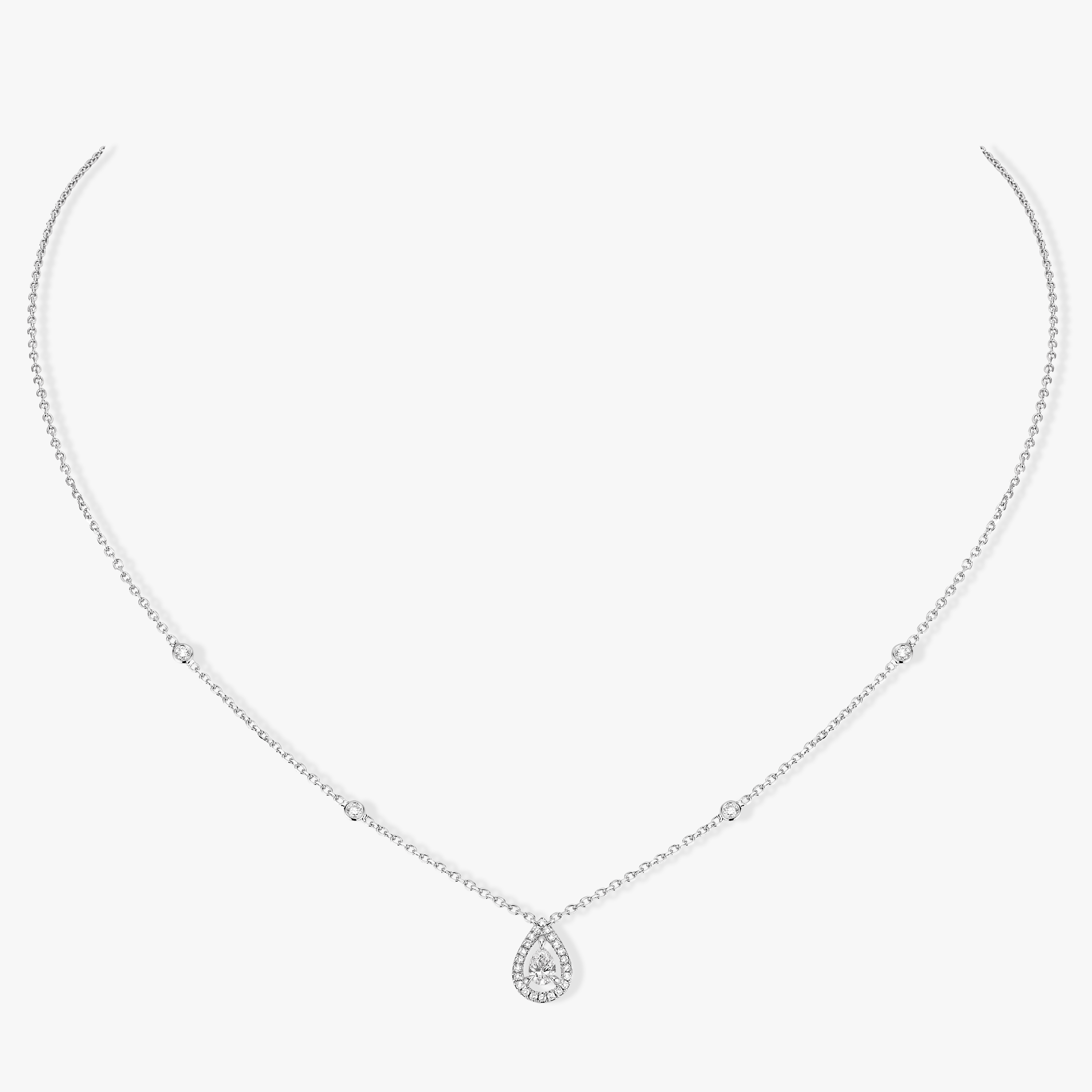 Колье Для нее Белое золото Бриллиантами Joy Diamant Poire 0,25ct 05224-WG