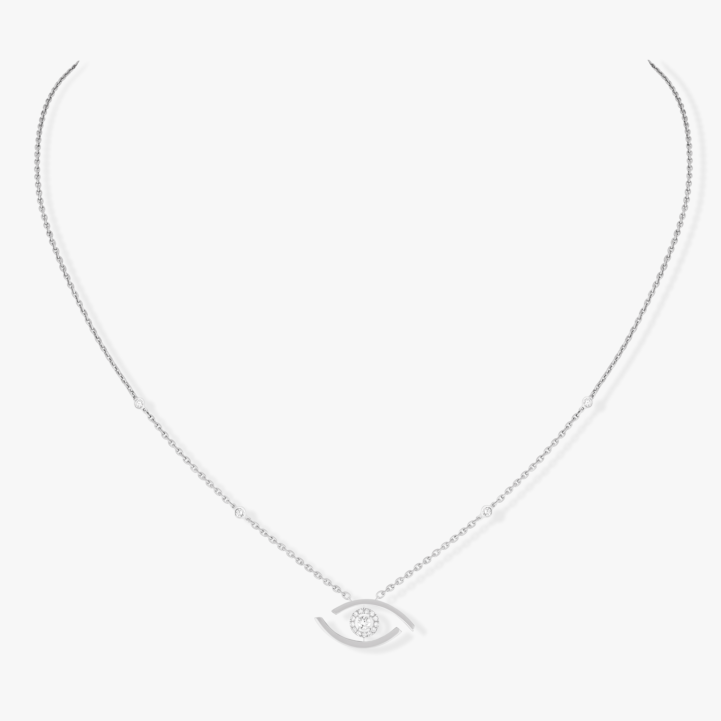 Lucky Eye White Gold For Her Diamond Necklace 07524-WG