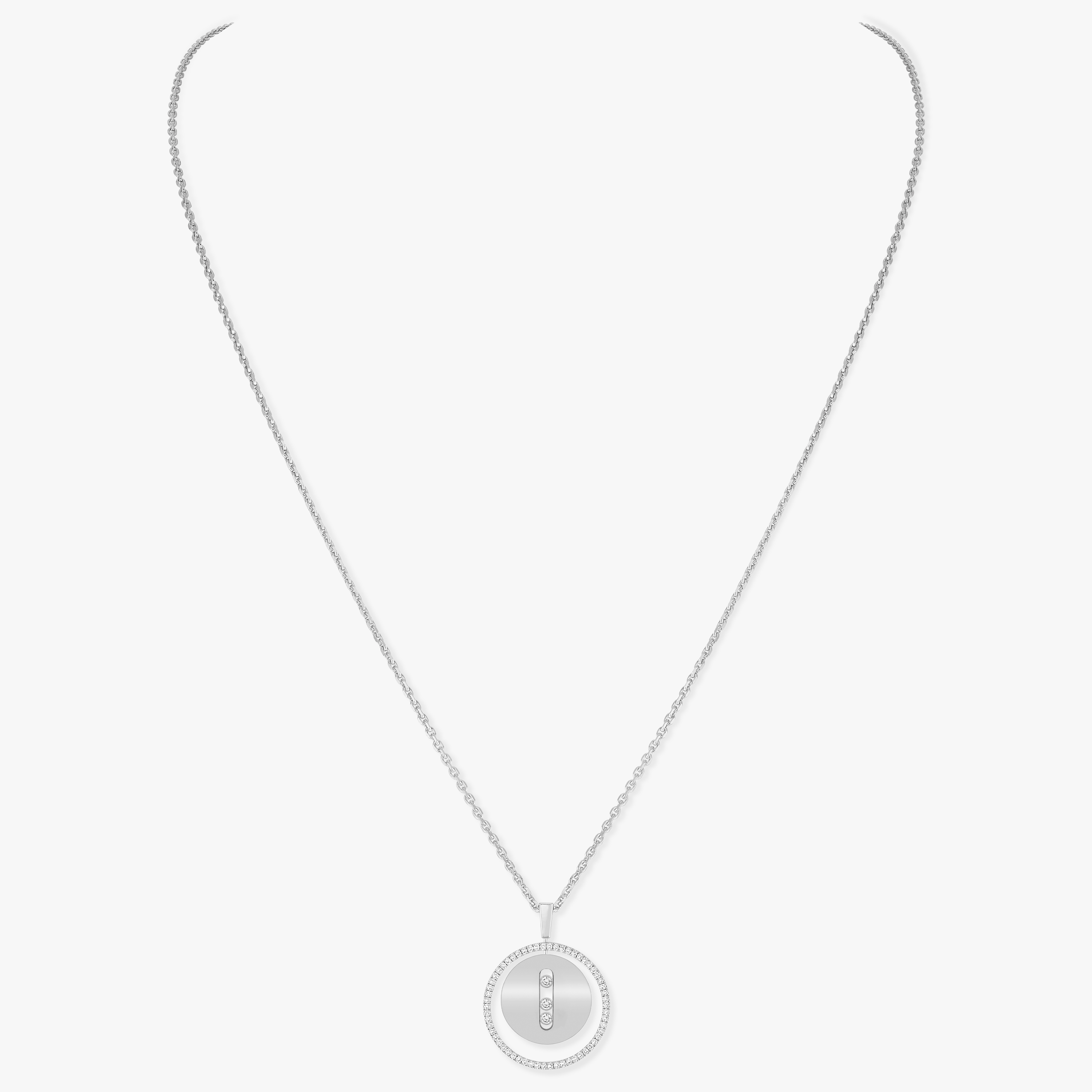 Collier Femme Or Blanc Diamant Lucky Move MM 07394-WG