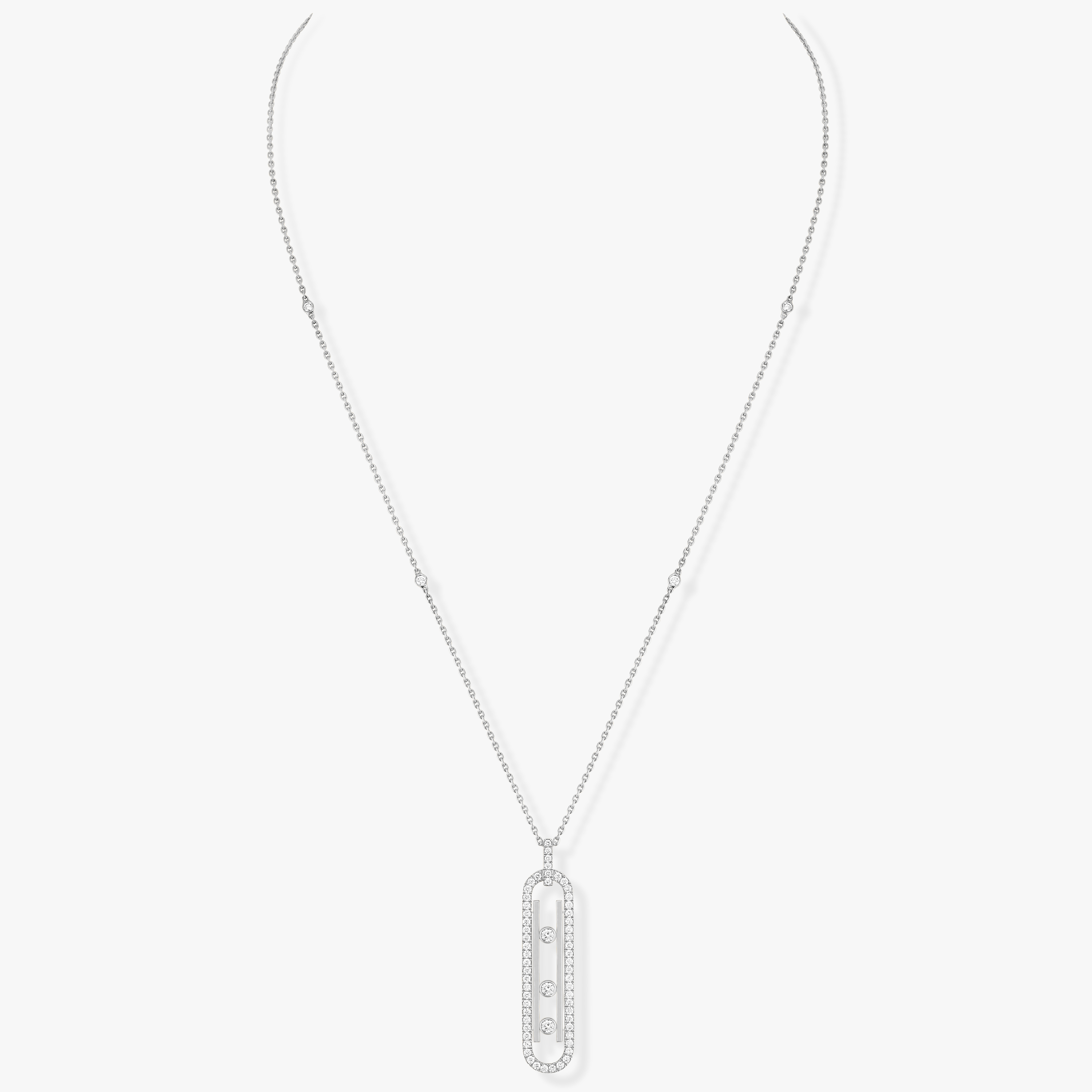 Collier Femme Or Blanc Diamant Collier Move 10th PM  10032-WG