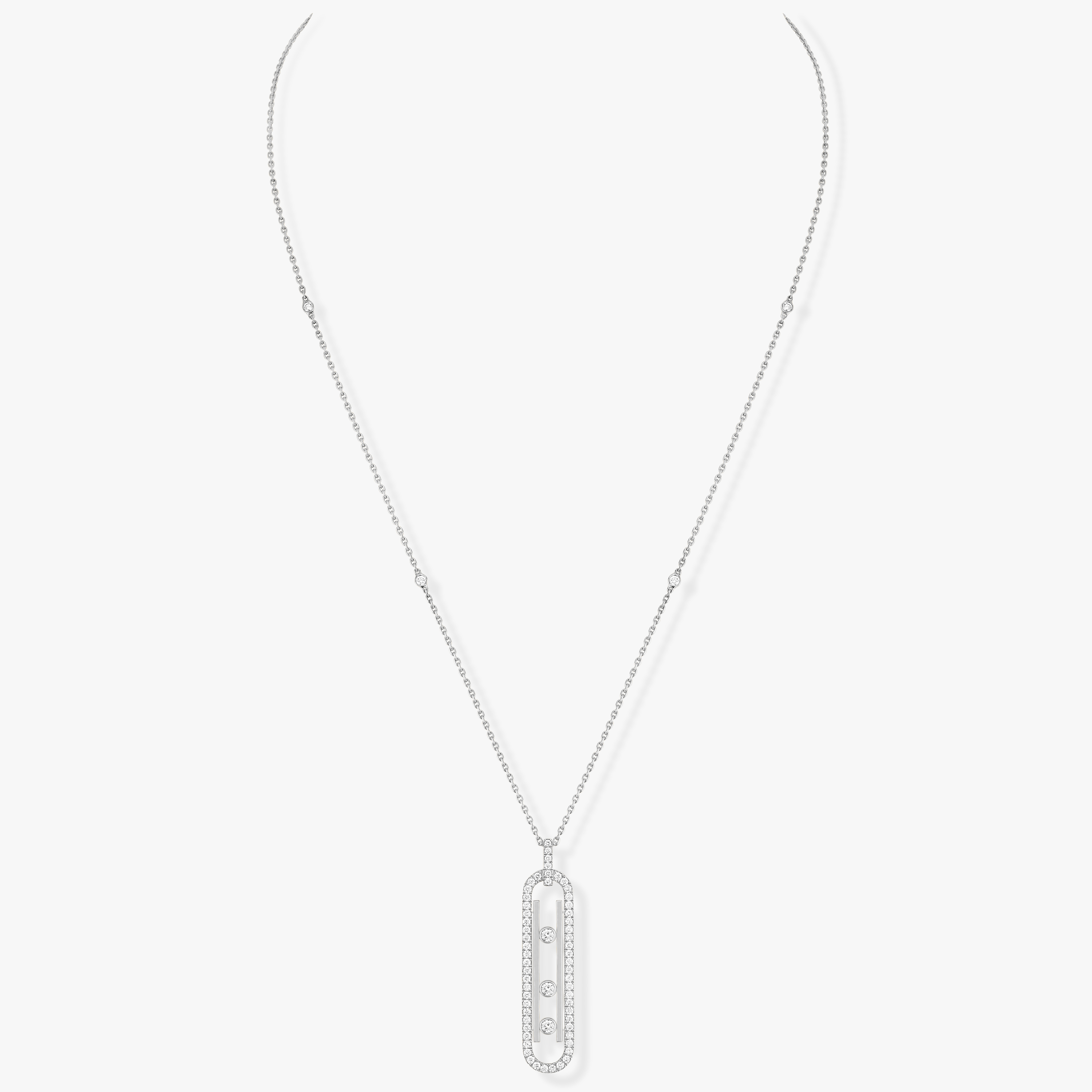 Collier Femme Or Blanc Diamant Move 10th PM  10032-WG