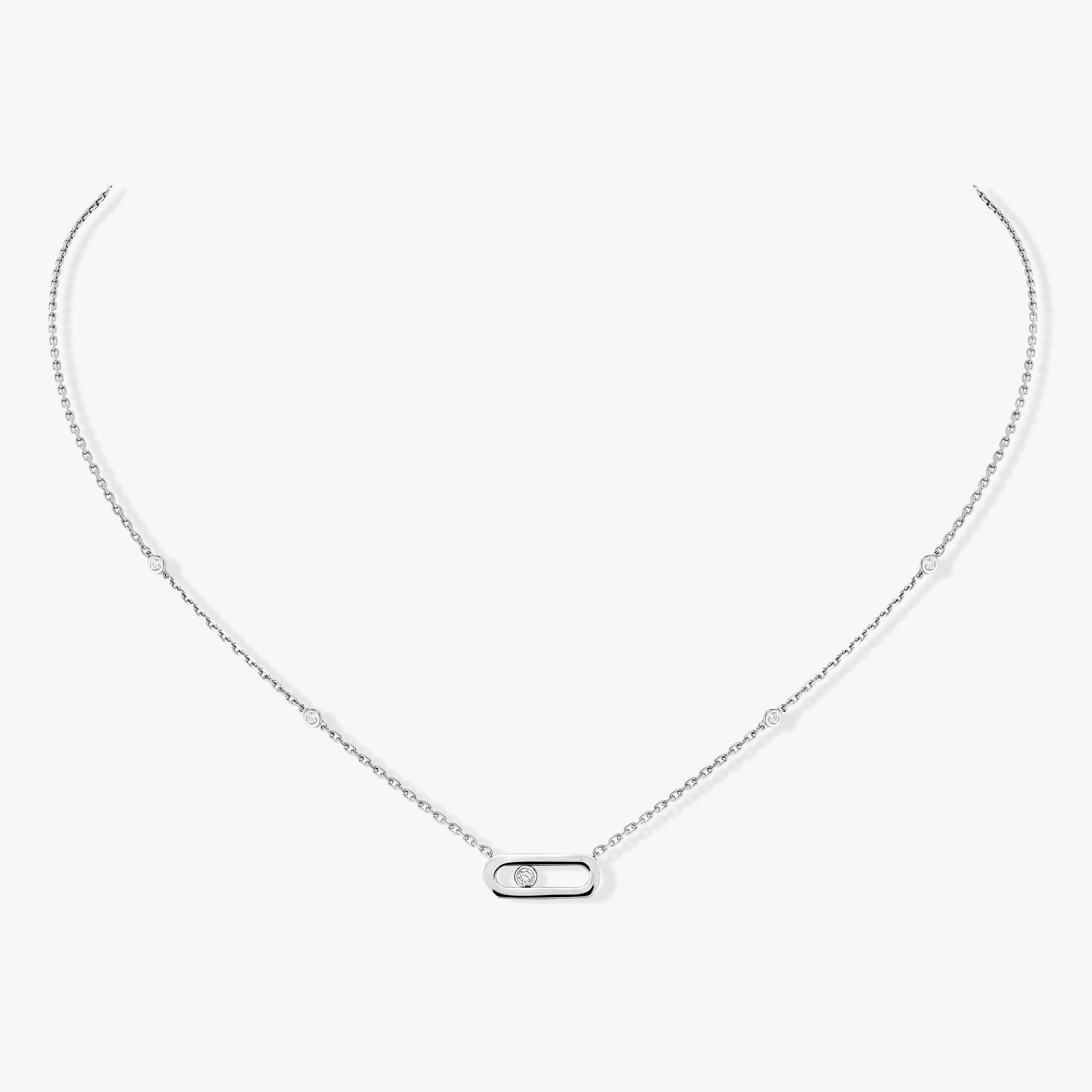 Necklace For Her White Gold Diamond Gold Move Uno 10053-WG