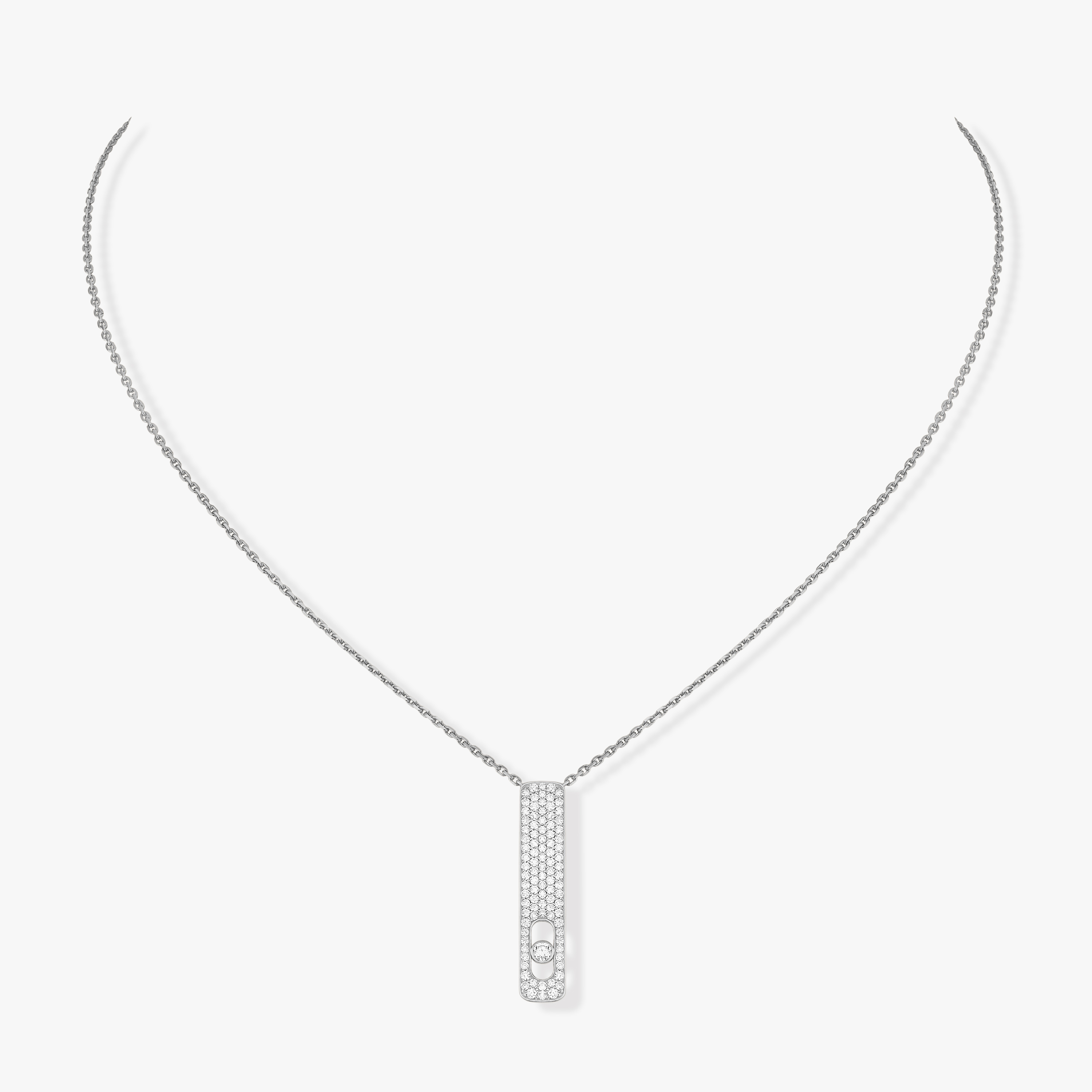 Collier Femme Or Blanc Diamant My First Diamond Pavé  07520-WG