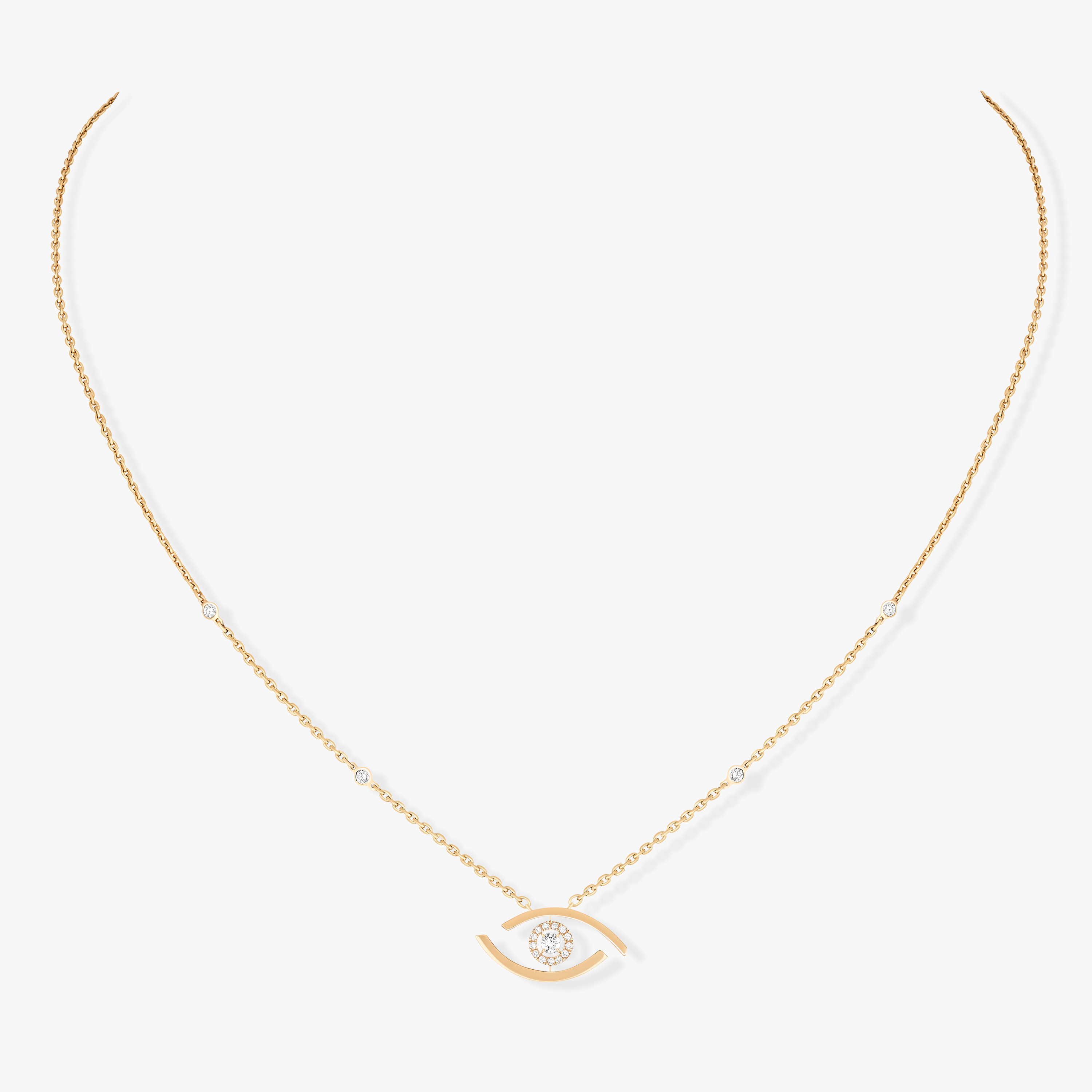 Lucky Eye Yellow Gold For Her Diamond Necklace 07524-YG