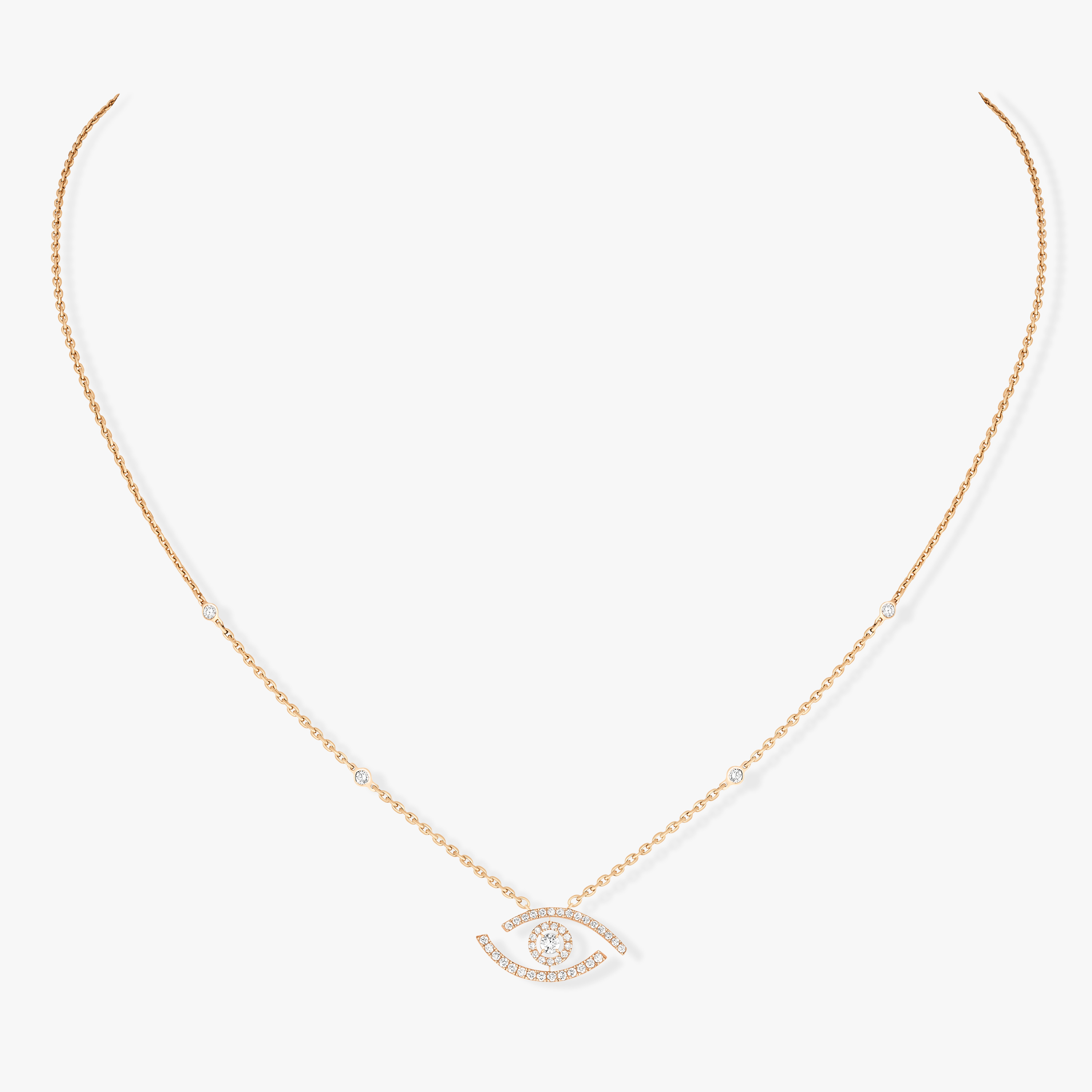 Collier Femme Or Jaune Diamant Lucky Eye Pavé 07525-YG