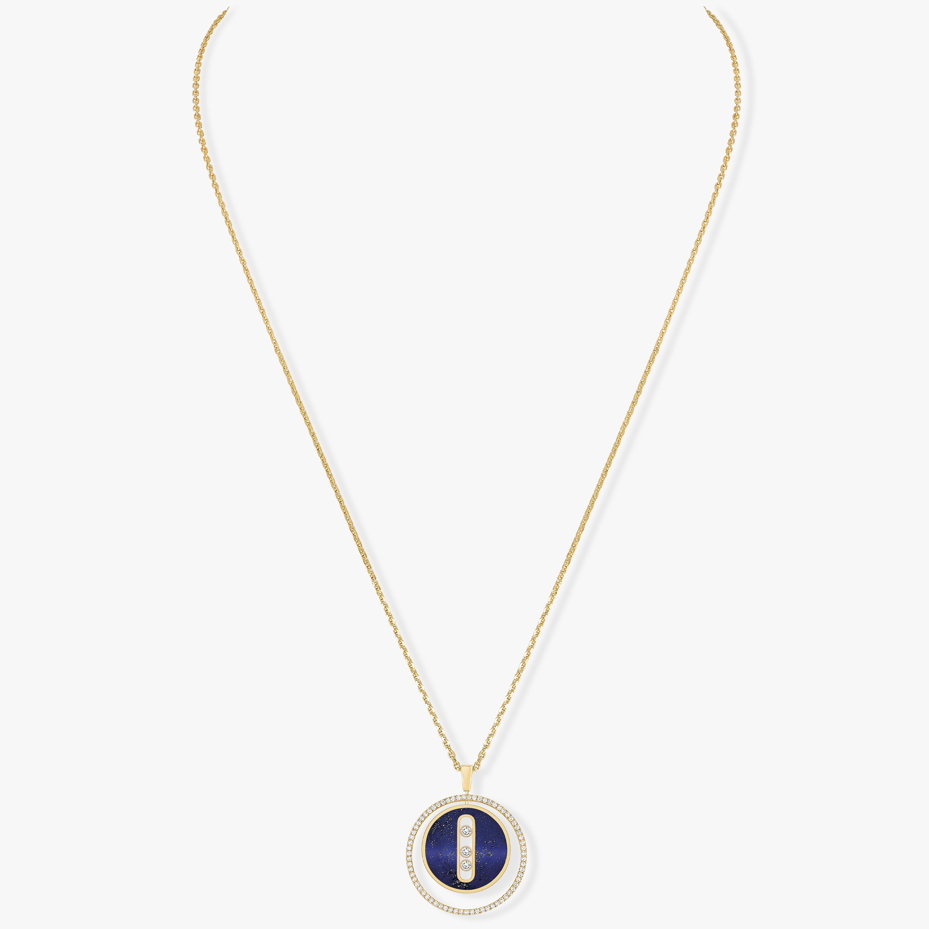 Collier Femme Or Jaune Diamant Lucky Move MM Lapis Lazuli 10839-YG