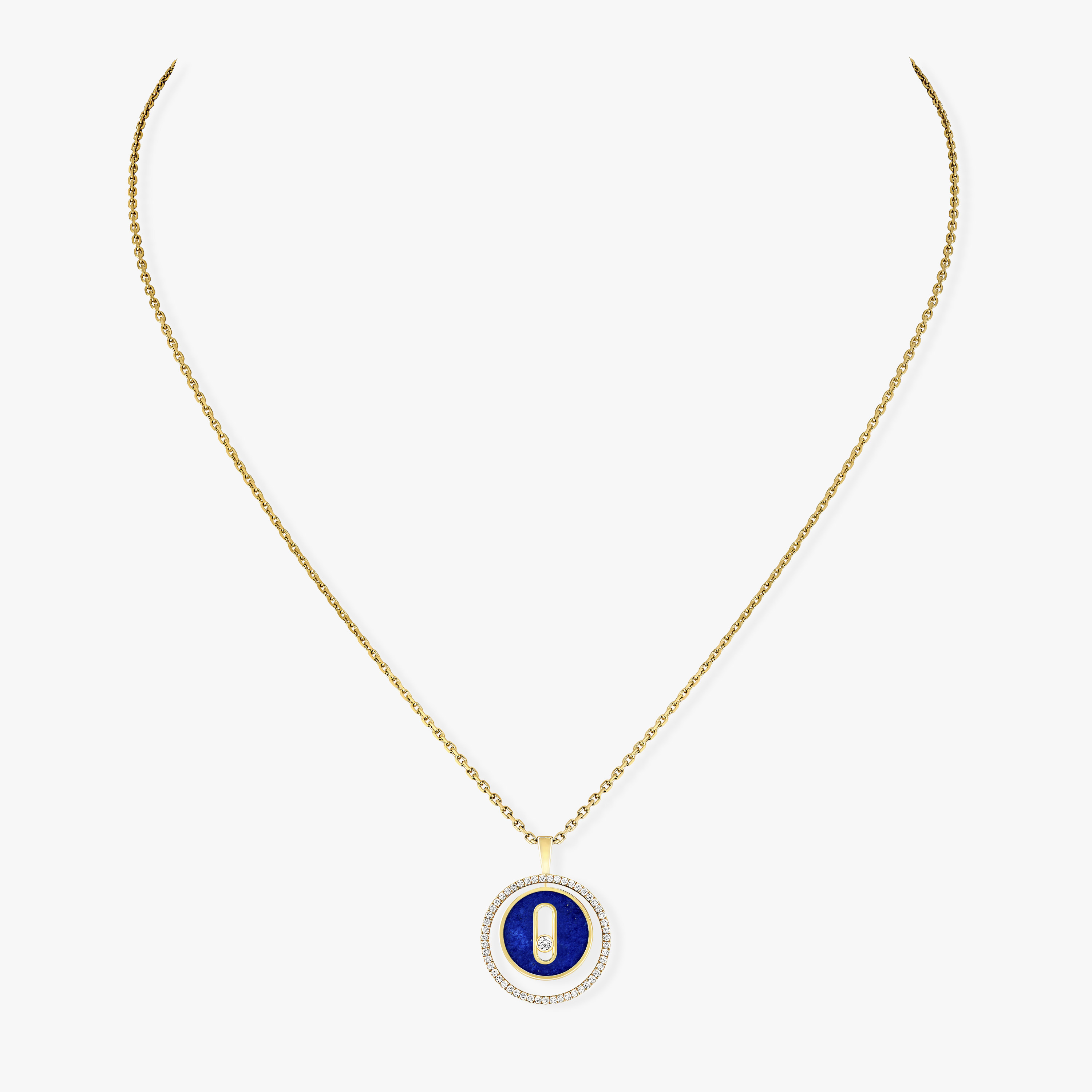 Lucky Move SM Lapis Lazuli Necklace Yellow Gold For Her Diamond Necklace 11978-YG