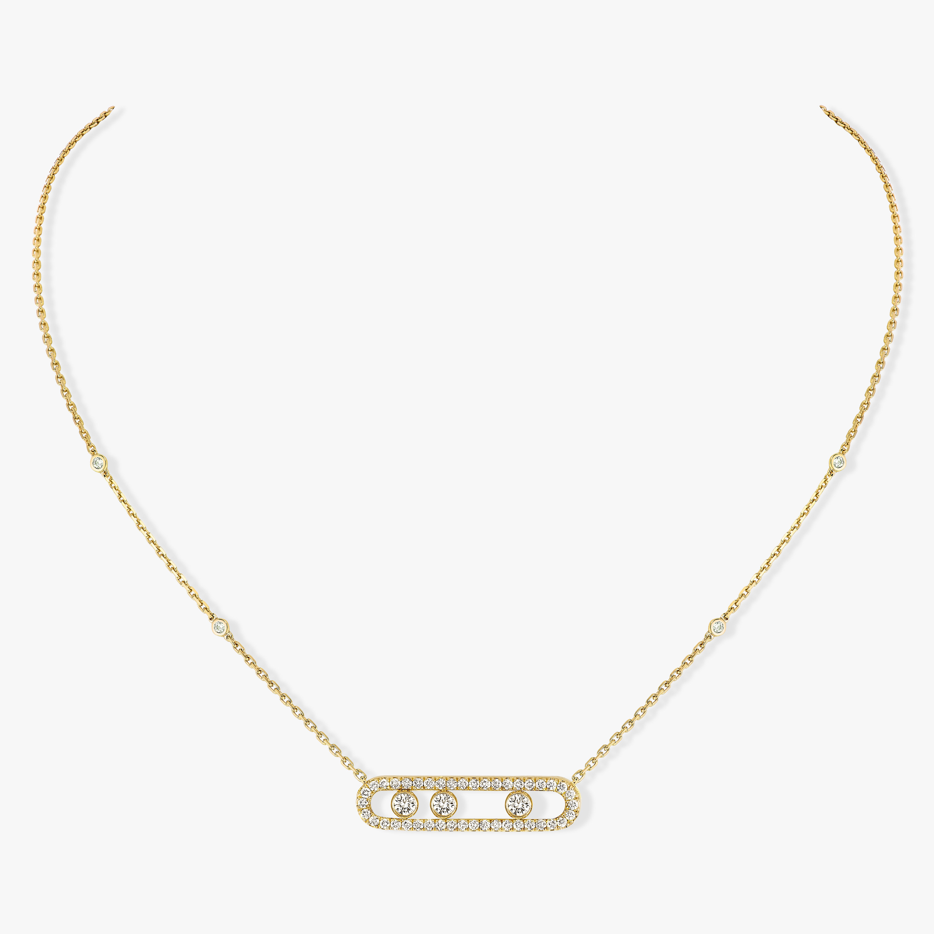 Necklace For Her Yellow Gold Diamond Move Pavé 03994-YG