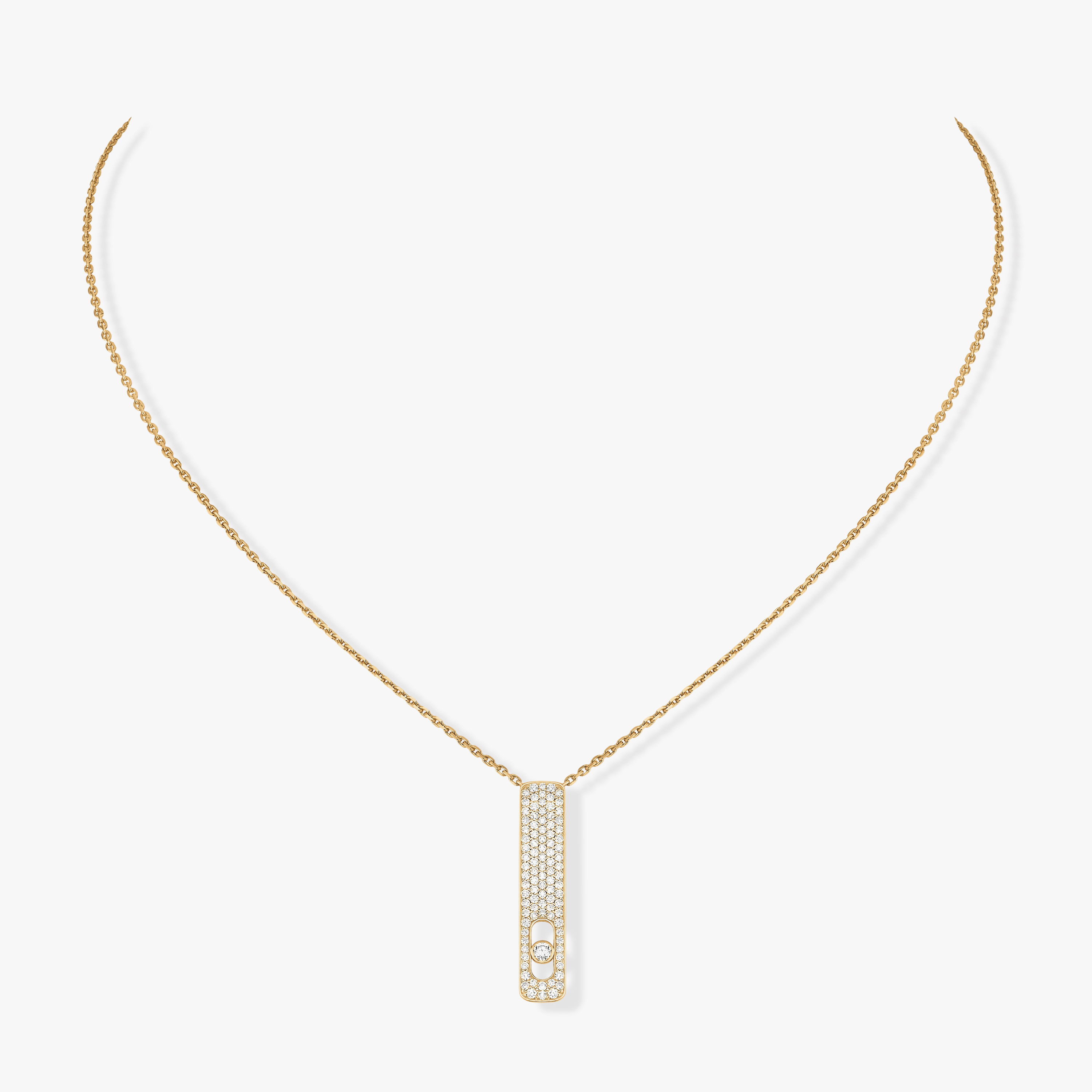 My First Diamond Pavé  Yellow Gold For Her Diamond Necklace 07520-YG