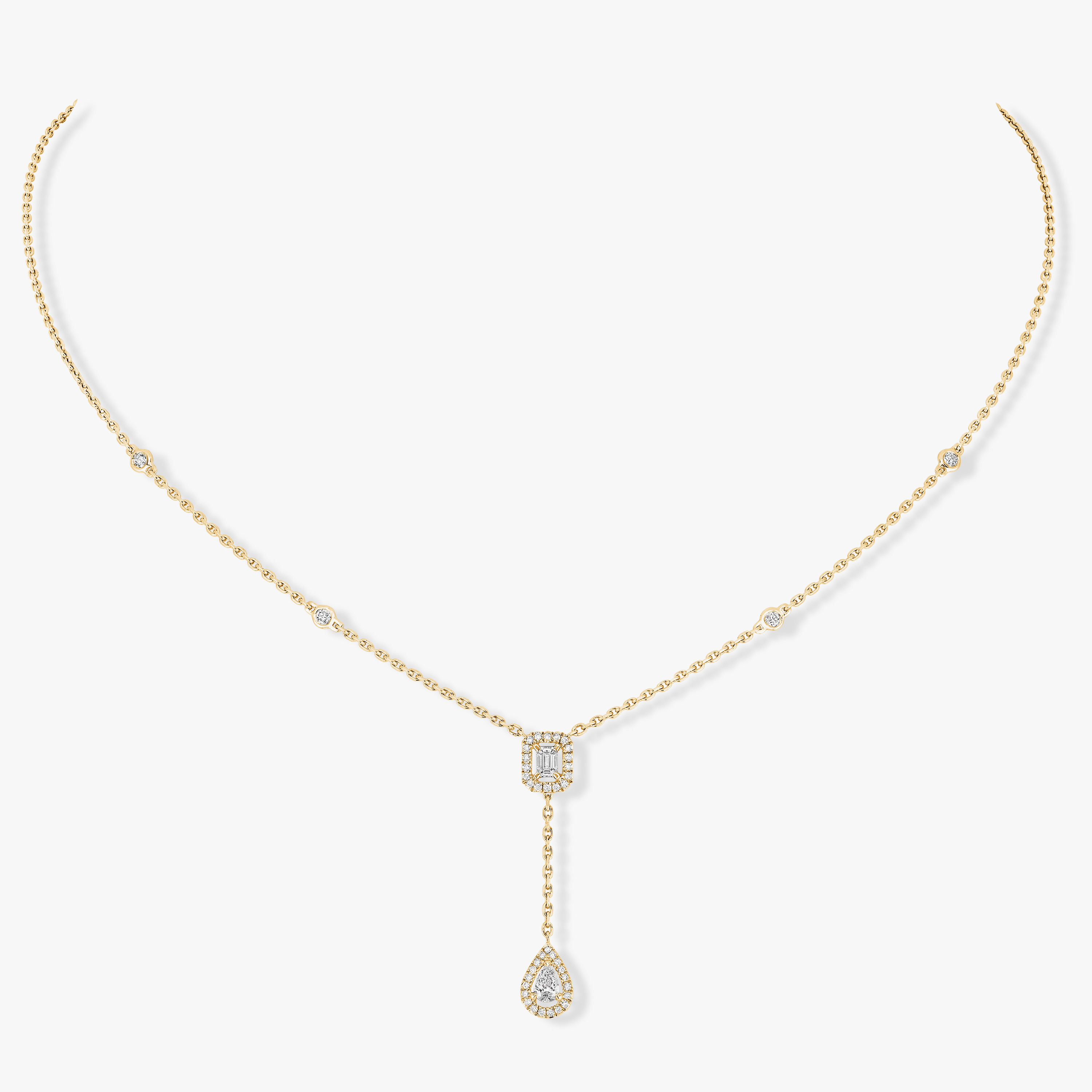 Necklace For Her Yellow Gold Diamond My Twin Tie 0.10ct x2 06693-YG