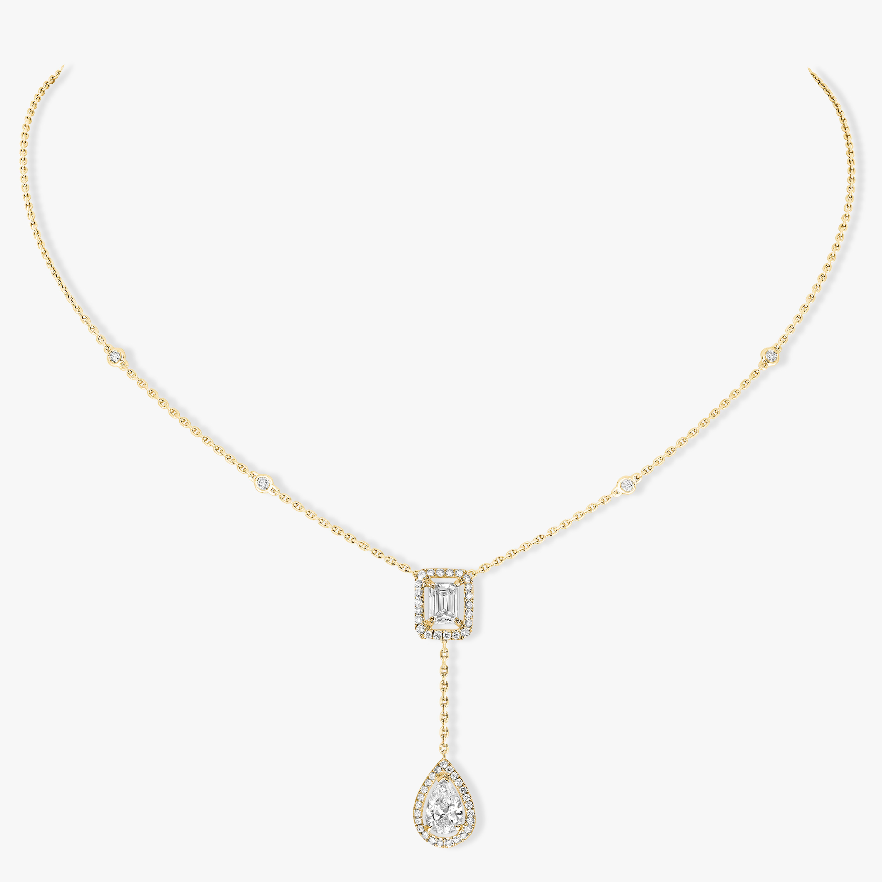 My Twin Tie 0.40ct x2 Yellow Gold For Her Diamond Necklace 06779-YG