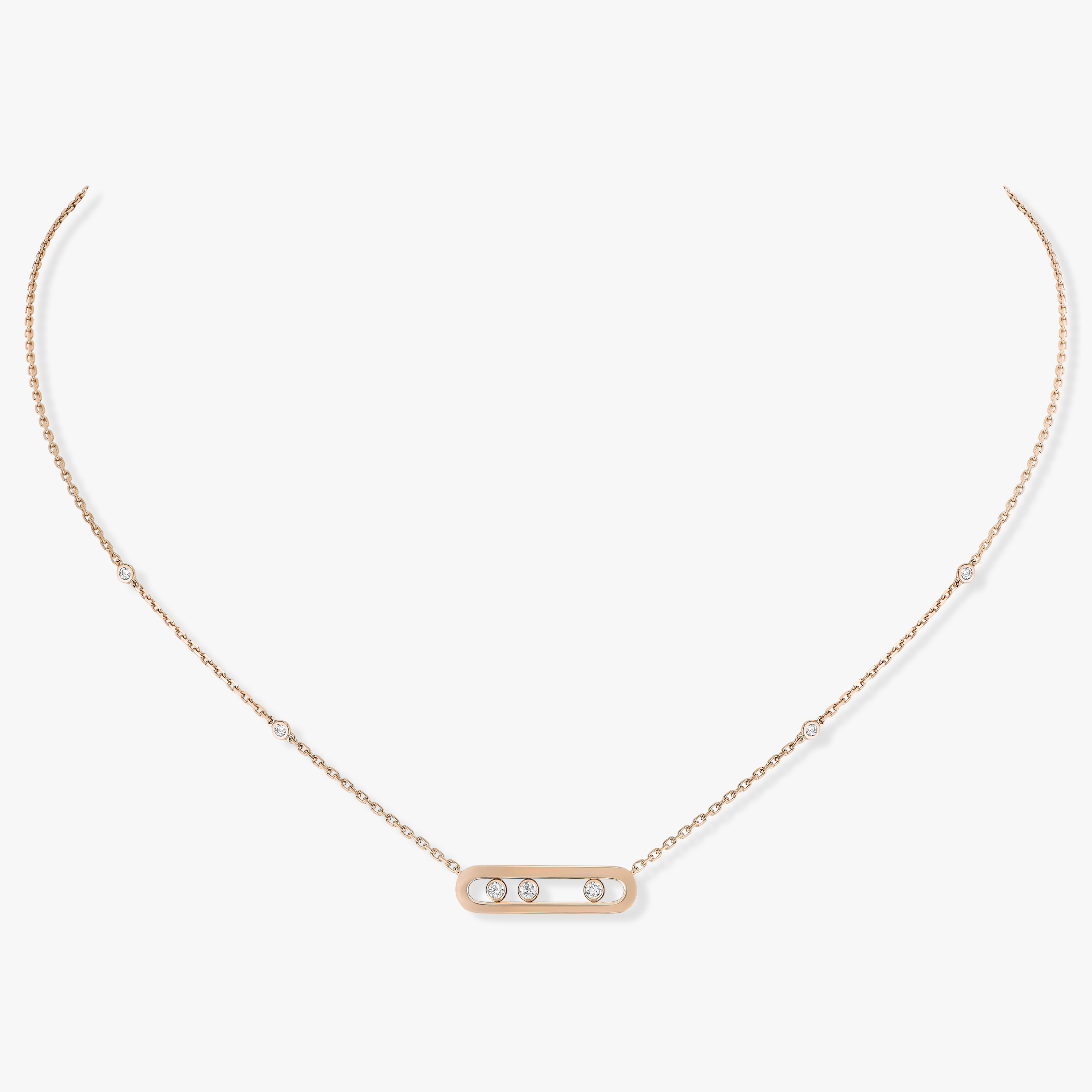 Necklace For Her Pink Gold Diamond Baby Move 04323-PG