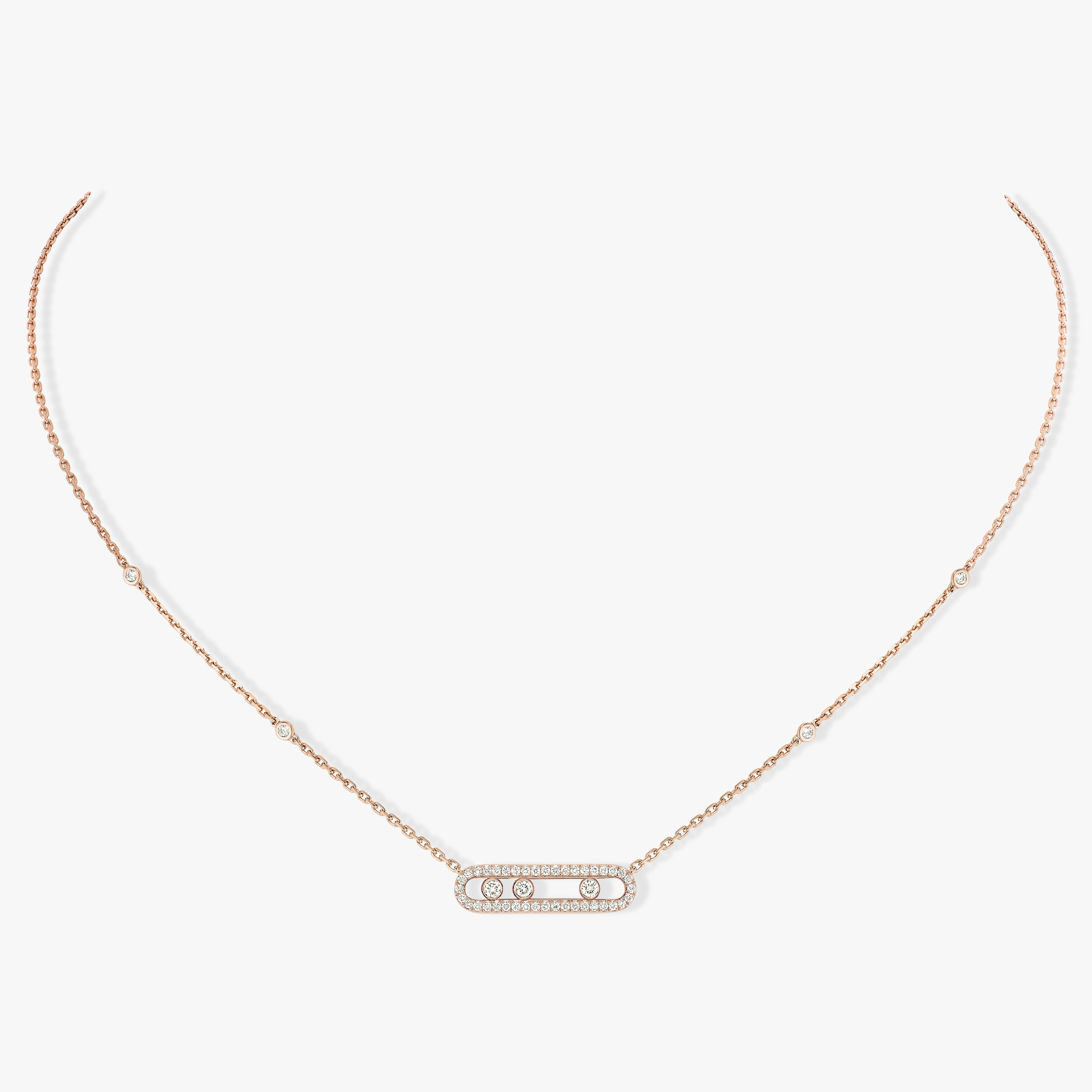 Baby Move Pavé Pink Gold For Her Diamond Necklace 04322-PG