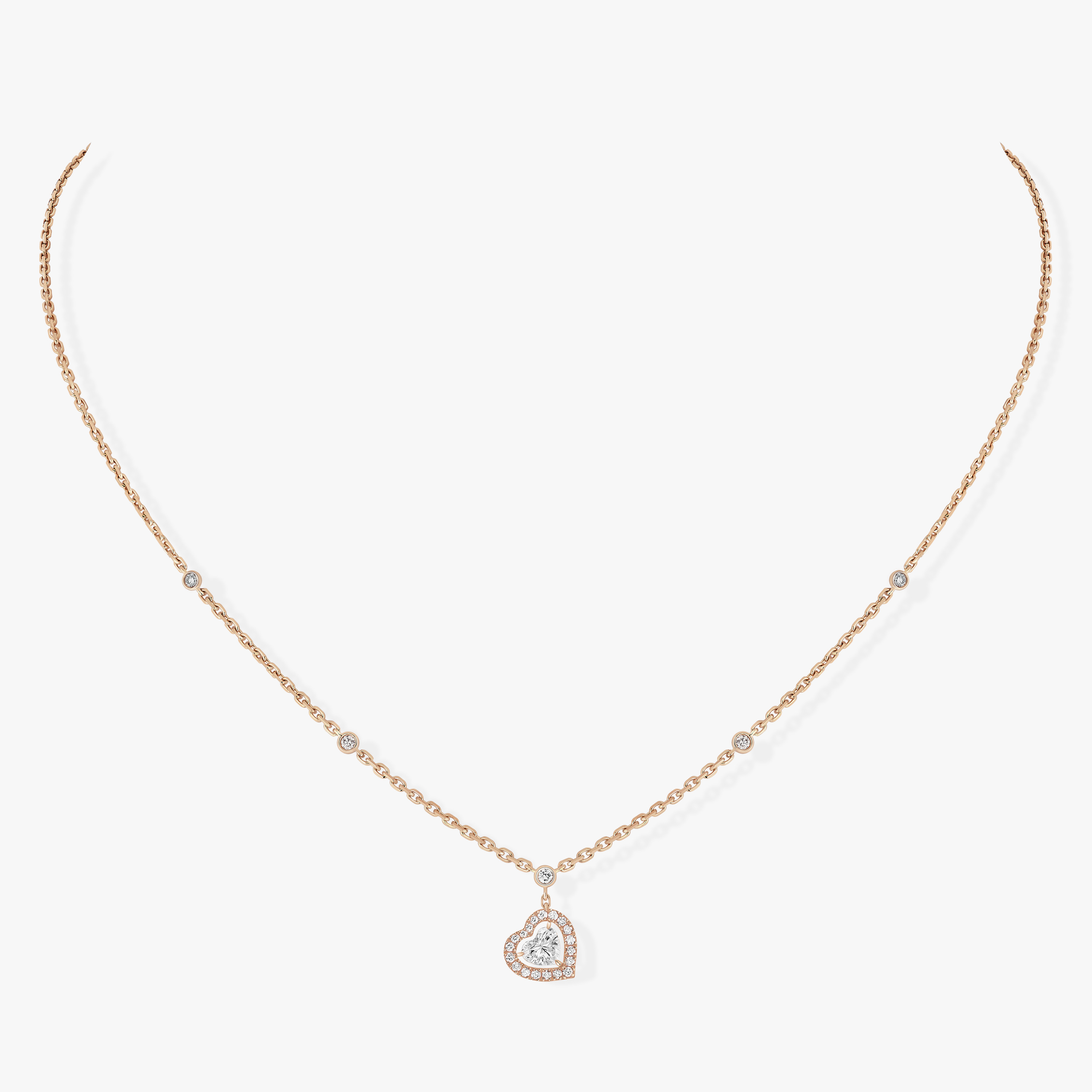 Joy cœur 0.15-carat diamond Pink Gold For Her Diamond Necklace 11437-PG