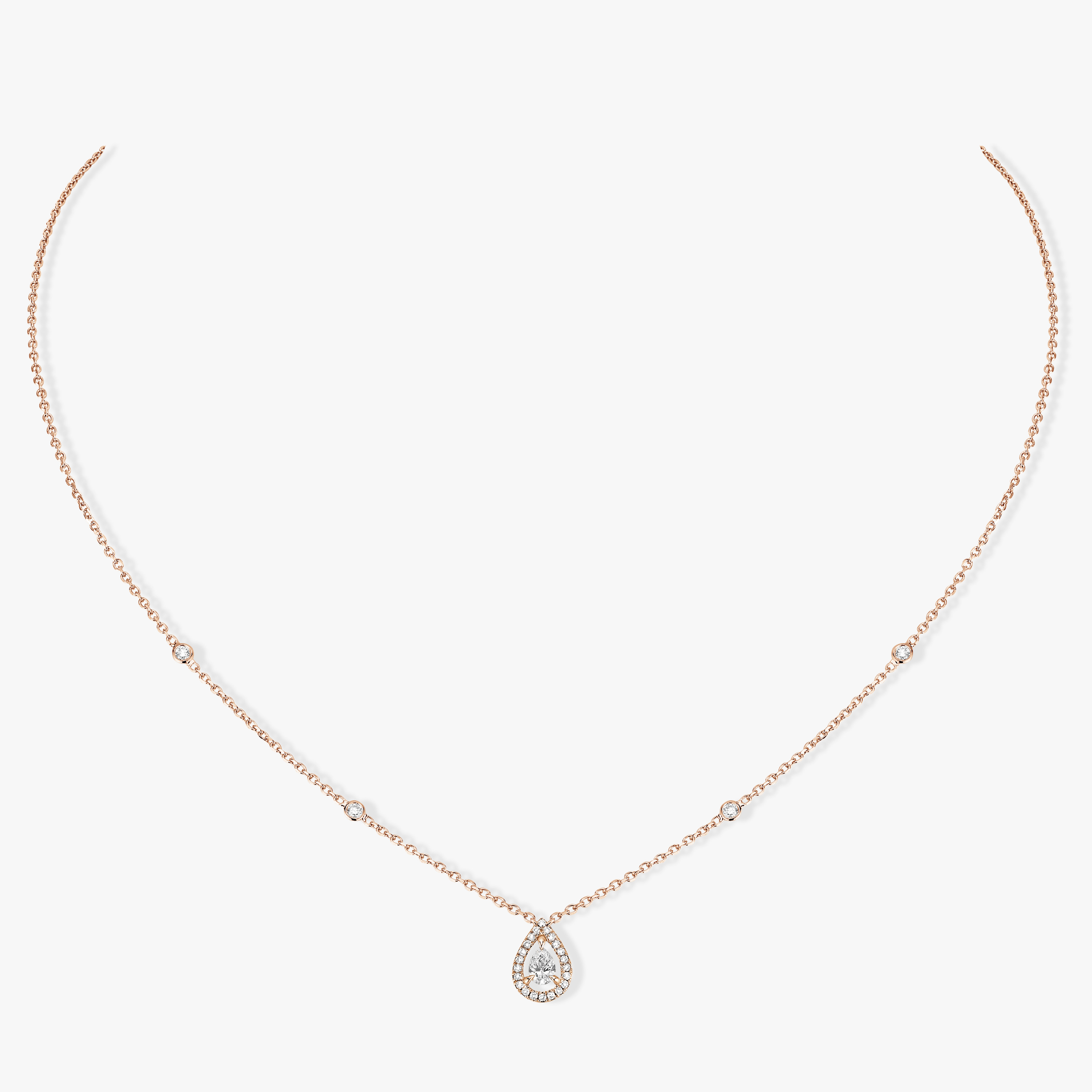 Joy Pear Diamond 0.25ct Pink Gold For Her Diamond Necklace 05224-PG