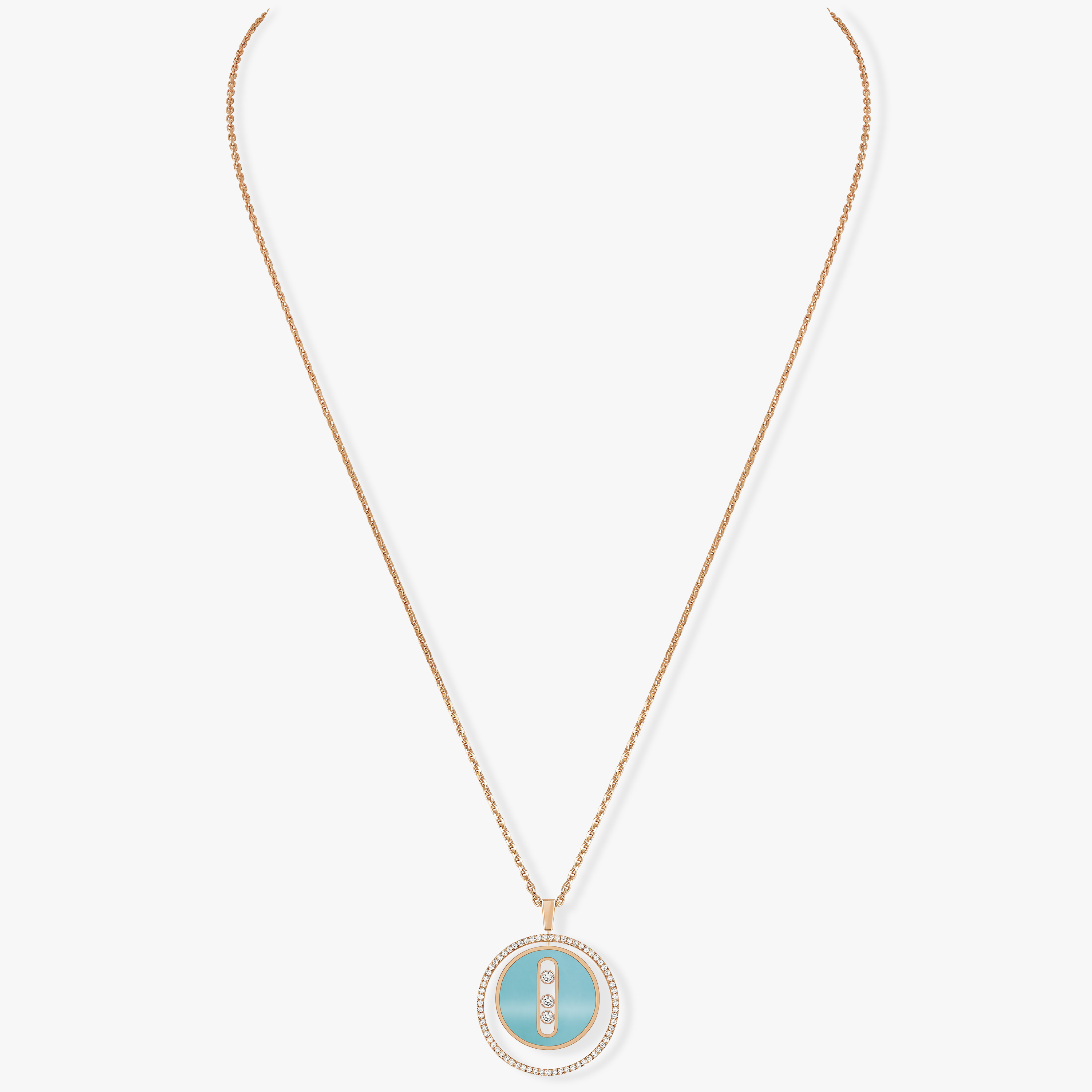 Turquoise Lucky Move MM Pink Gold For Her Diamond Necklace 10836-PG