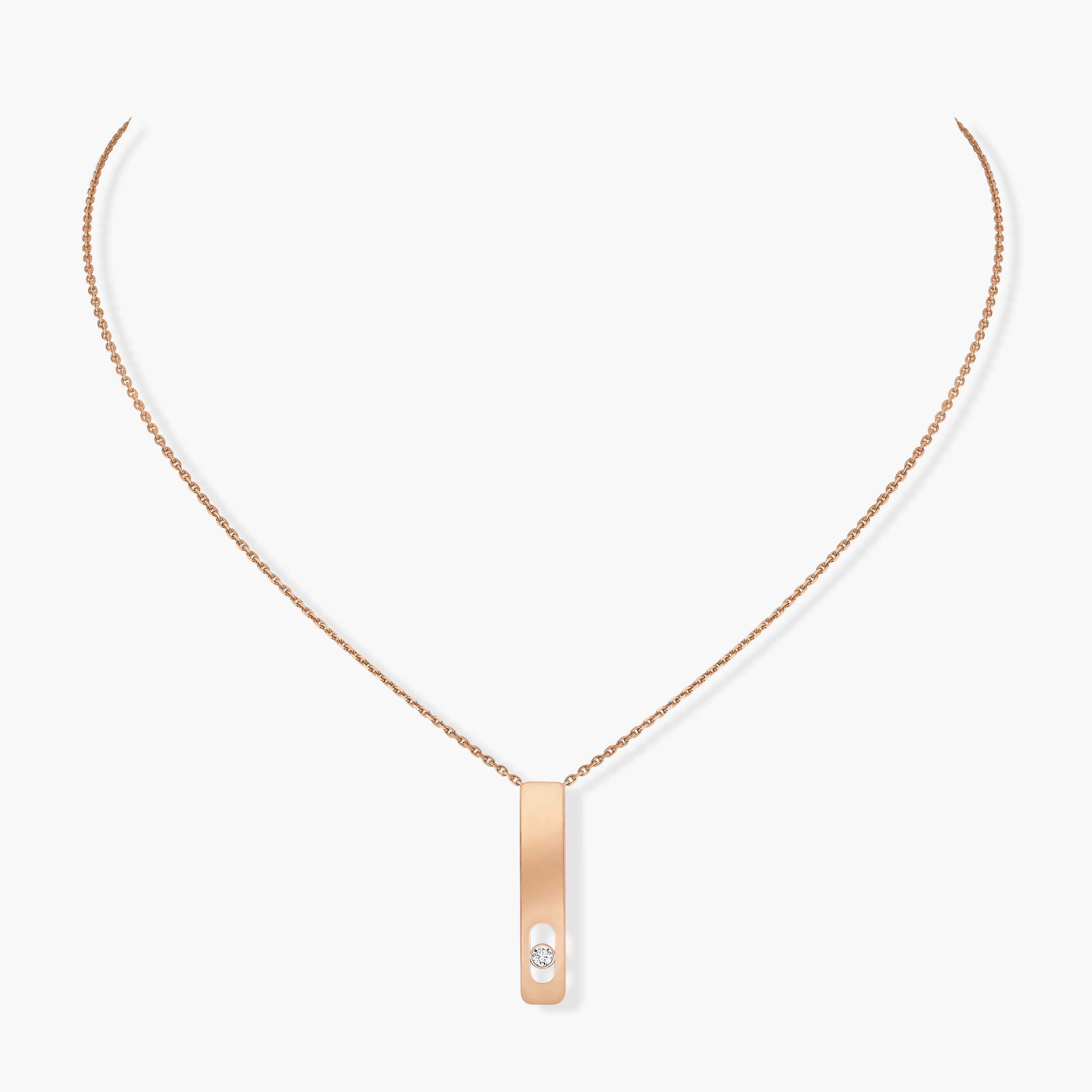 My First Diamond  Pink Gold For Her Diamond Necklace 07498-PG