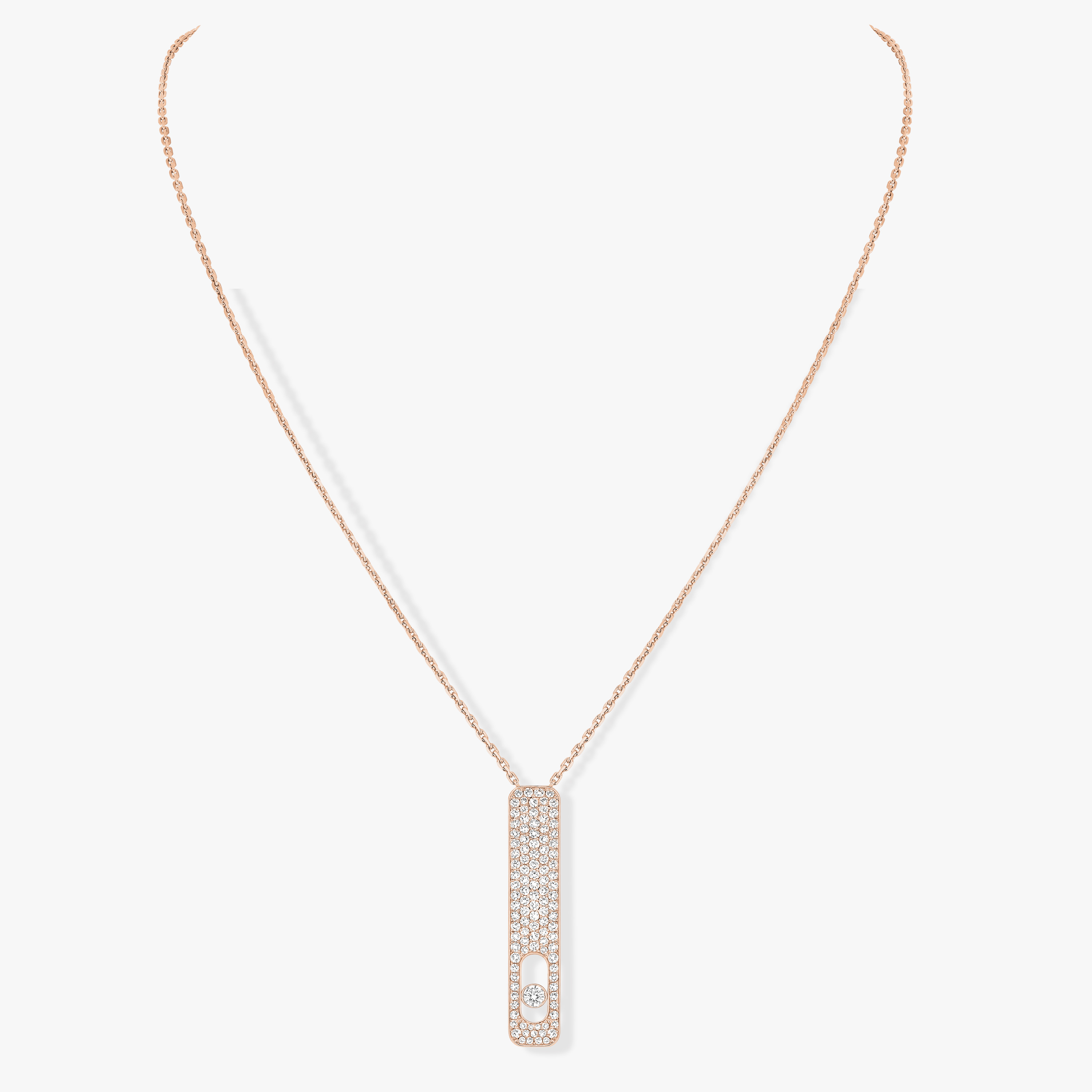 My First Diamond LM Pavé Pink Gold For Her Diamond Necklace 10131-PG