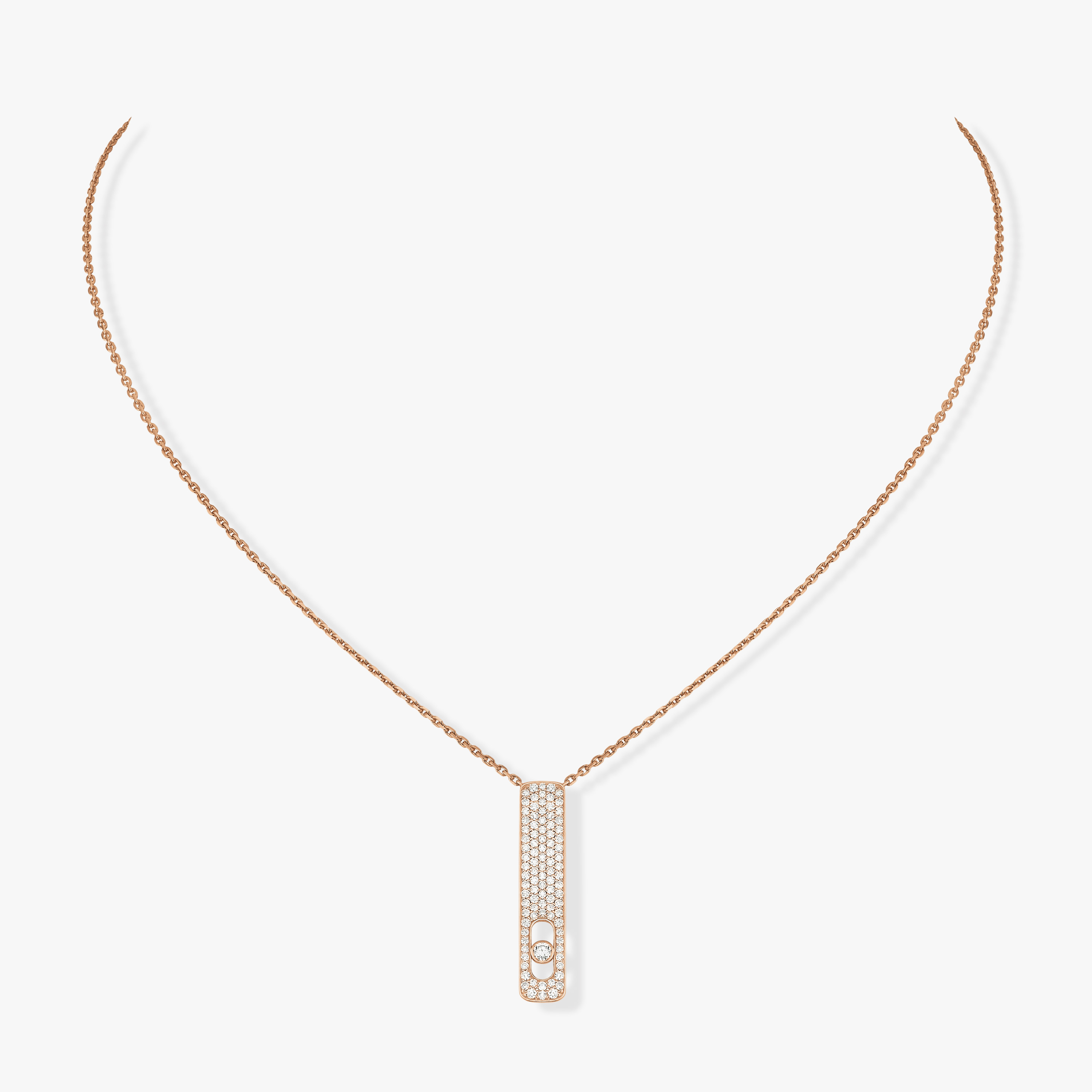 My First Diamond Pavé Pink Gold For Her Diamond Necklace 07520-PG