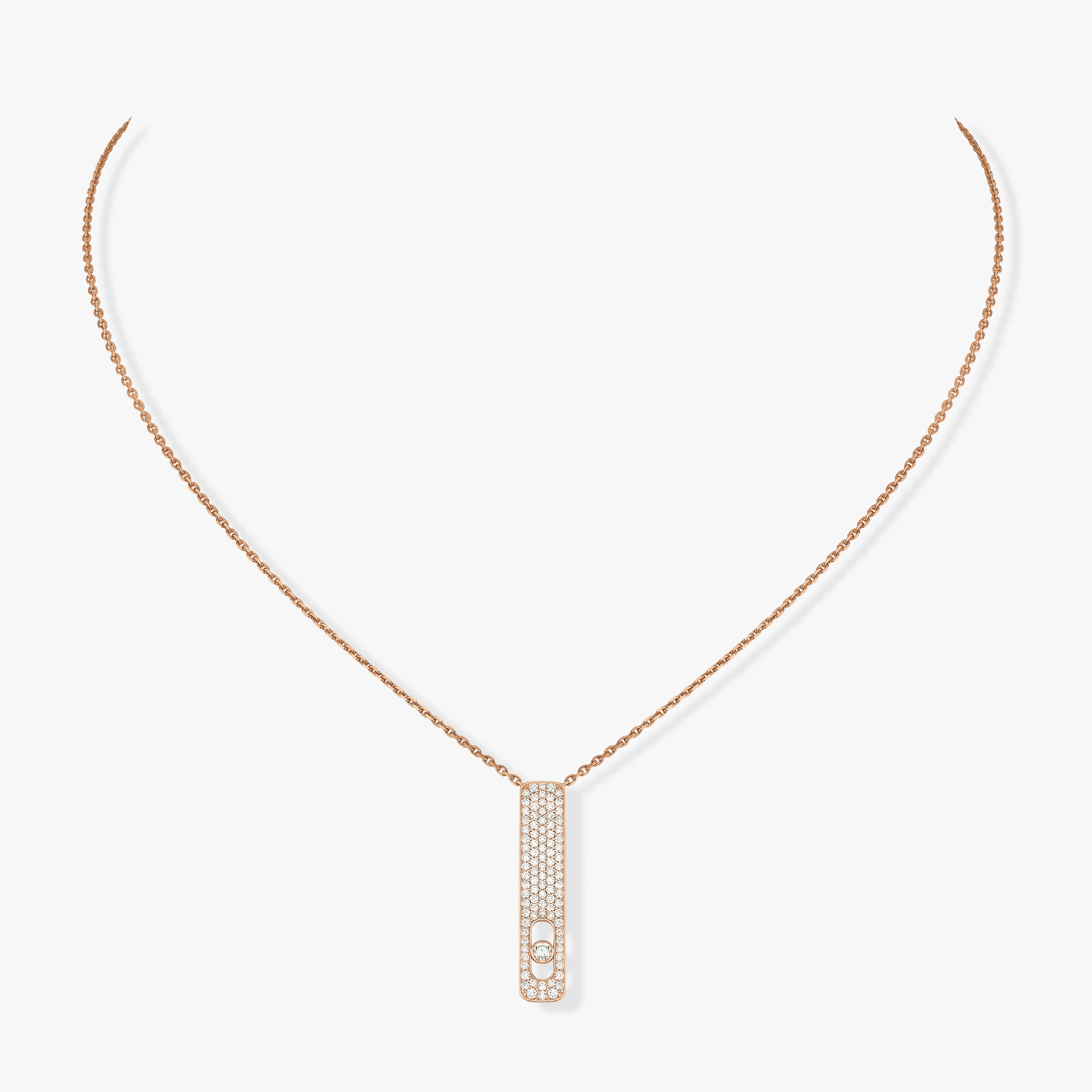 Necklace For Her Pink Gold Diamond My First Diamond Pavé 07520-PG