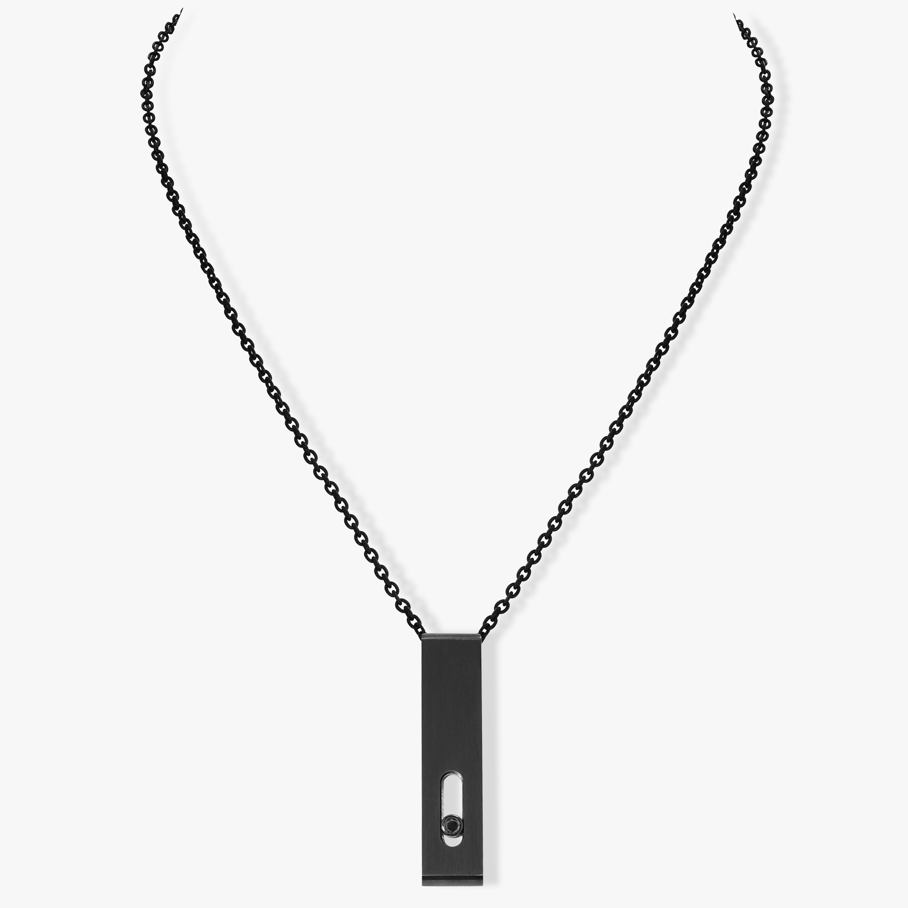 Black Titanium Black Diamond Pendant for Men Messika 06719 TB