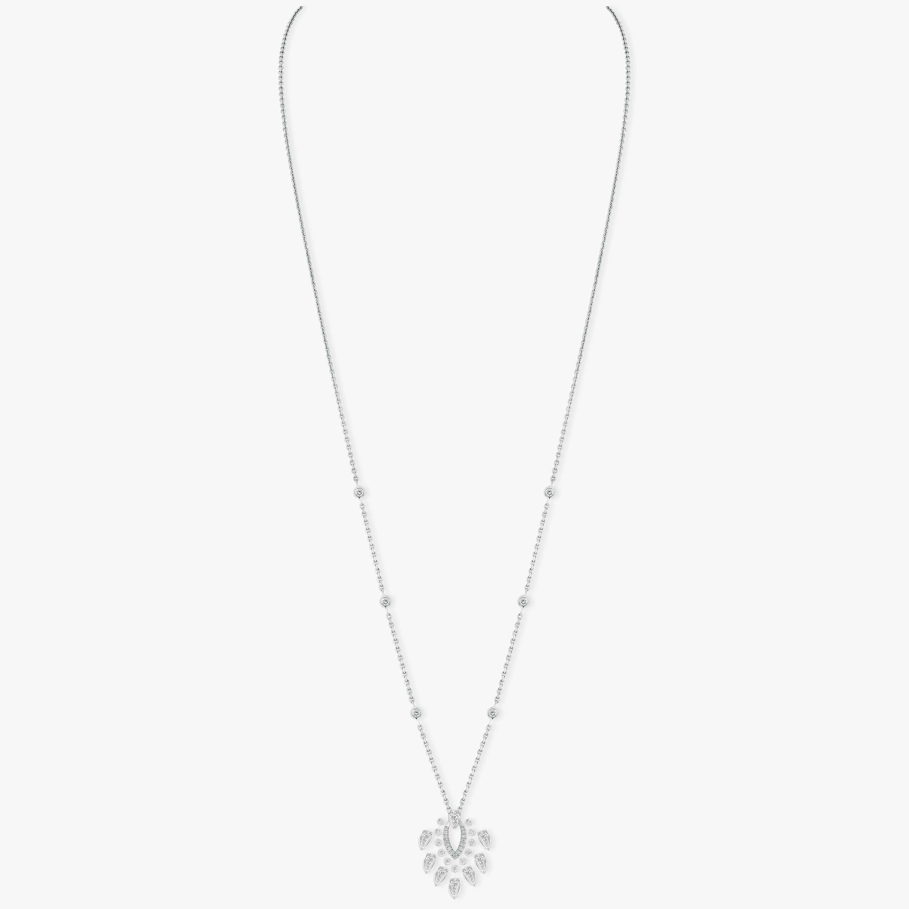 Necklace For Her White Gold Diamond Pendant Desert Bloom 07359-WG