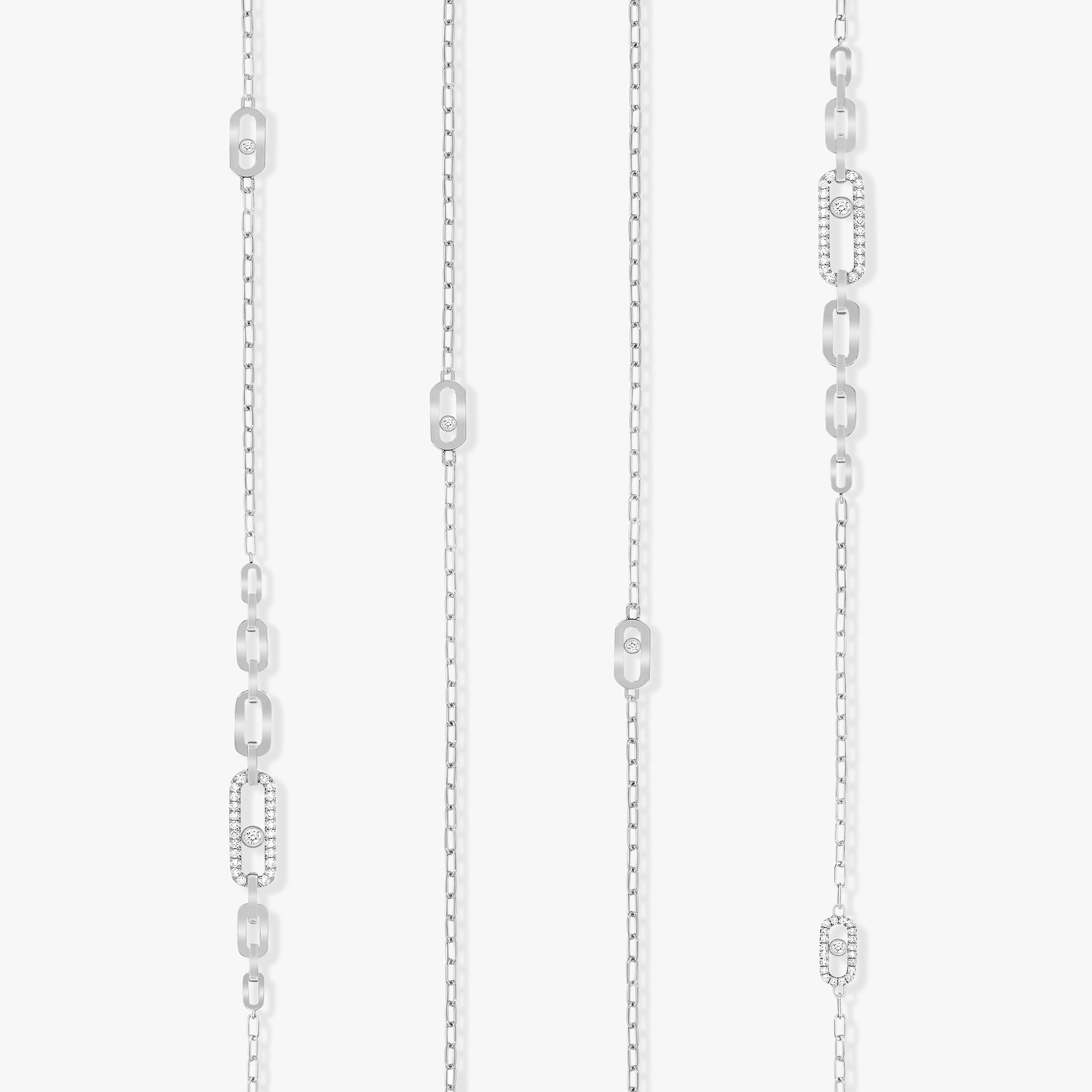 Collier Femme Or Blanc Diamant Sautoir Move Uno  07170-WG