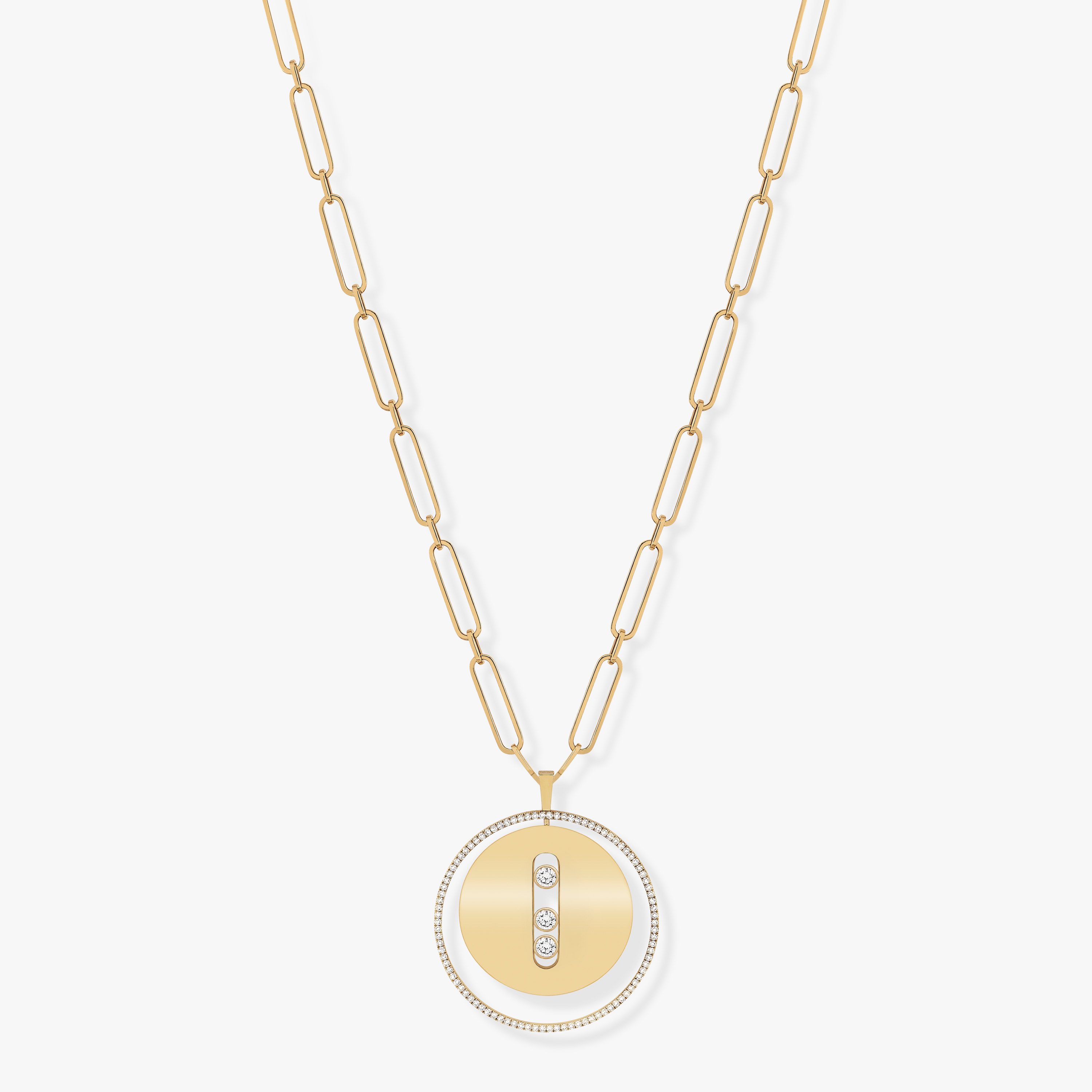 Lucky Move Long Necklace LM Yellow Gold For Her Diamond Necklace 10126-YG