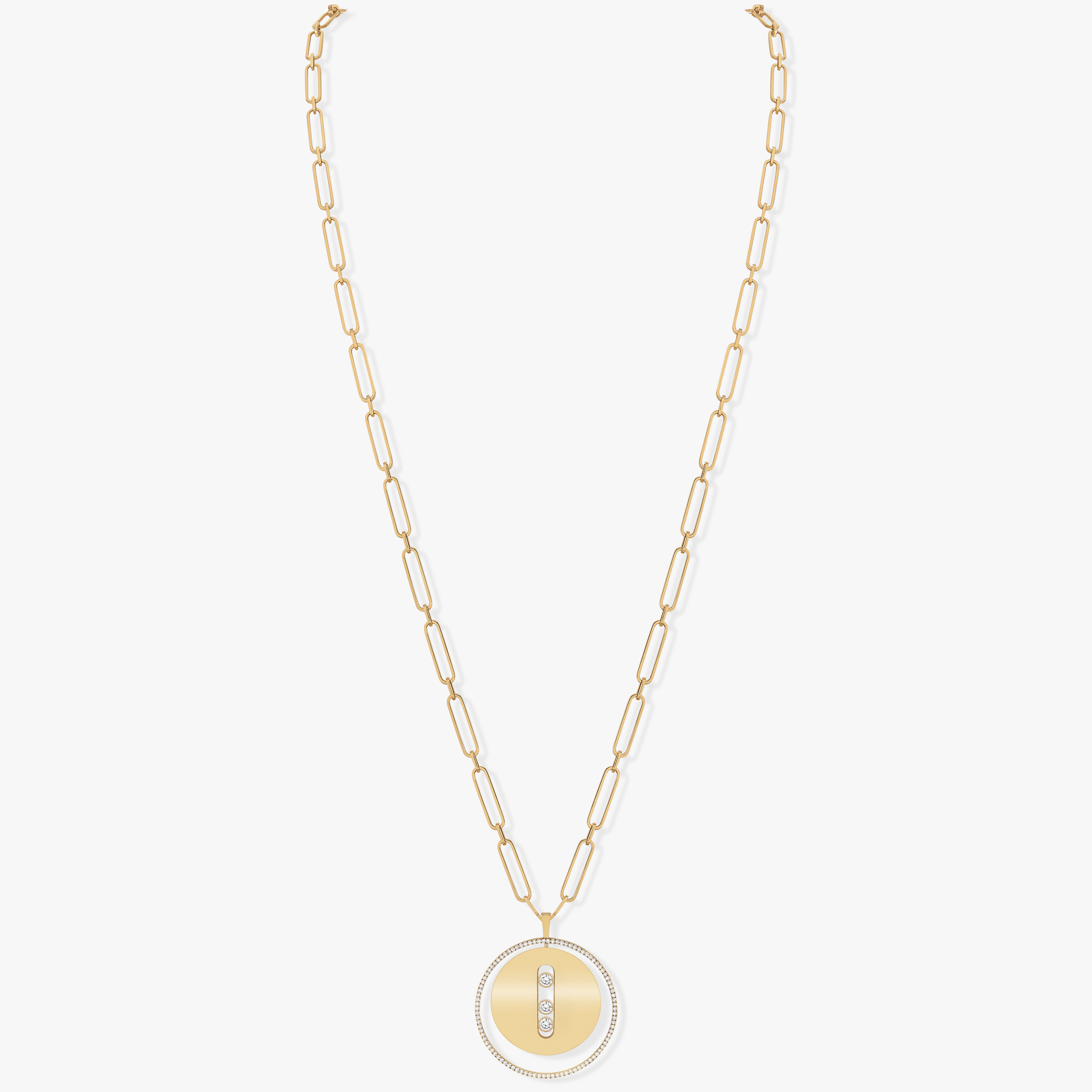 Lucky Move Long Necklace LM Yellow Gold For Her Diamond Necklace 10126-YG