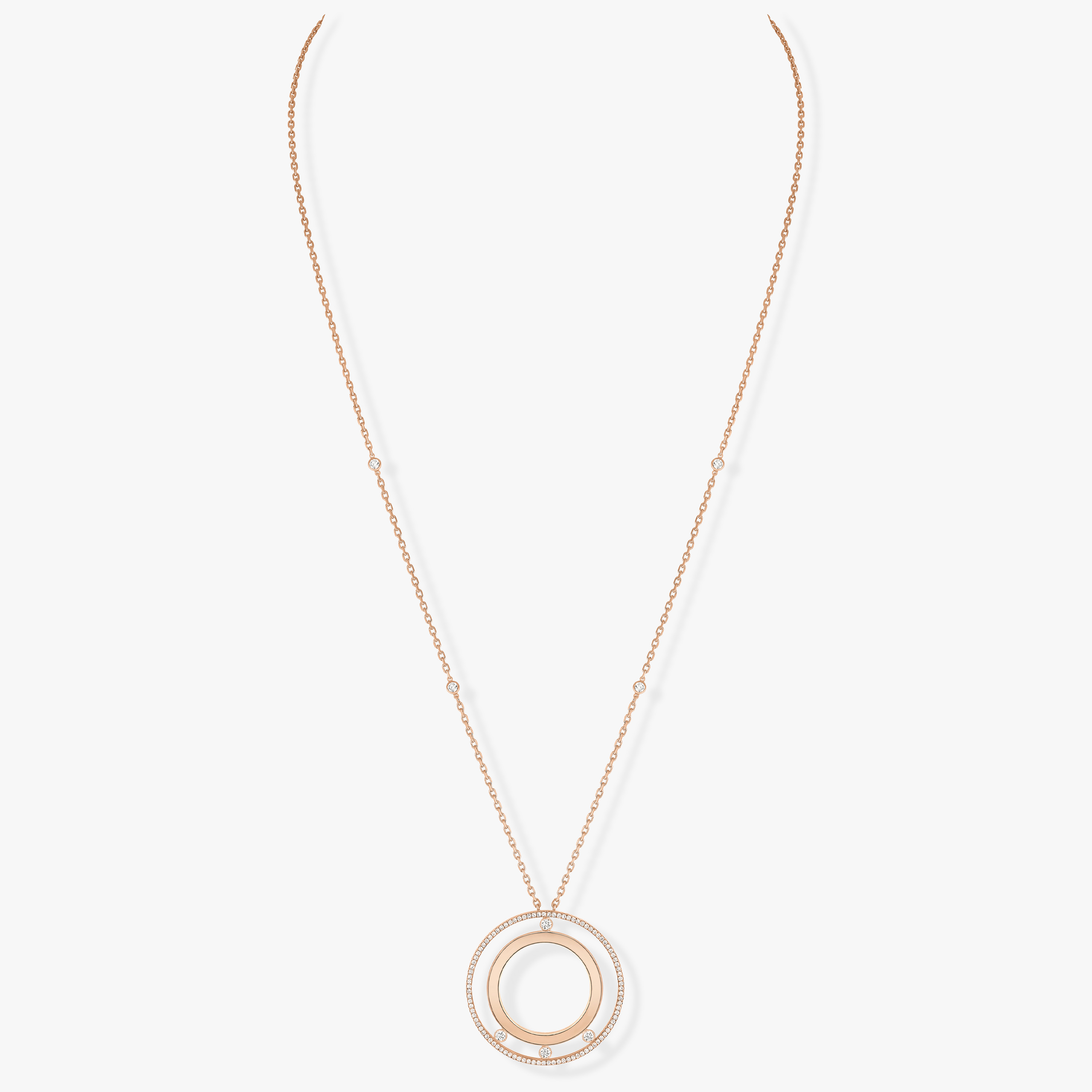 Move Romane Long Necklace Pink Gold For Her Diamond Necklace 11169-PG