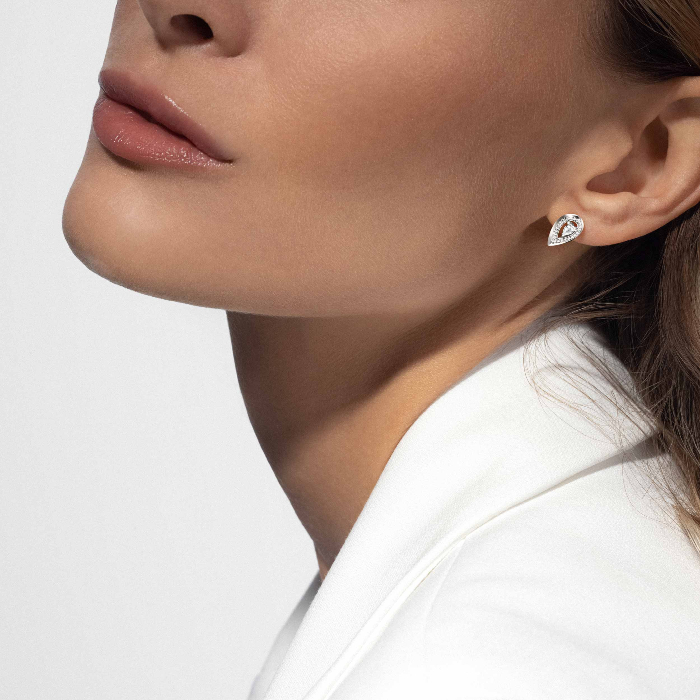 Earrings For Her White Gold Diamond Fiery 0.10ct 12809-WG