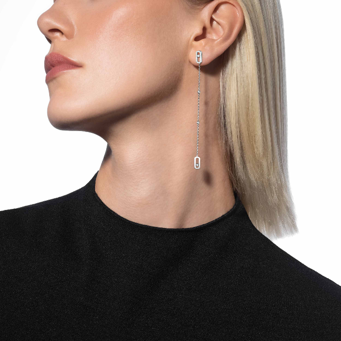 Move Uno Pendant Earrings White Gold For Her Diamond Earrings 11321-WG