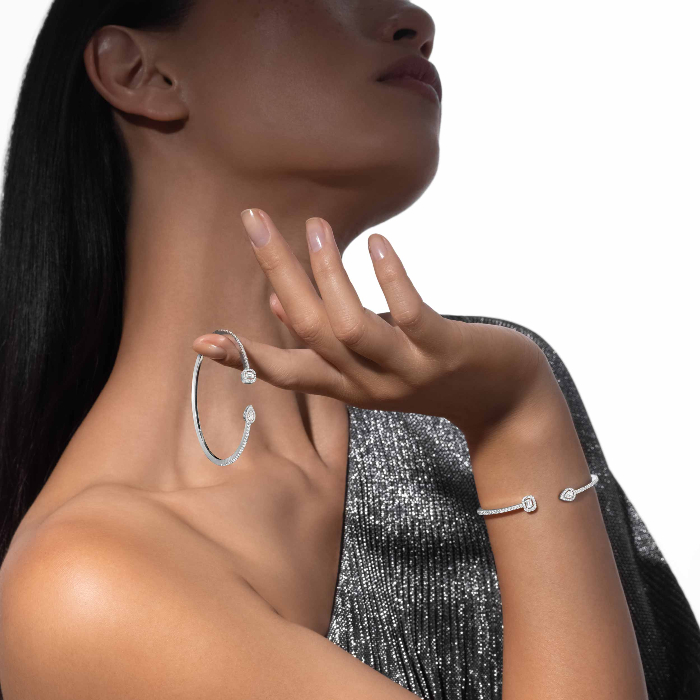 Bracelet Femme Or Blanc Diamant My Twin Skinny 0,15ct x2 06161-WG