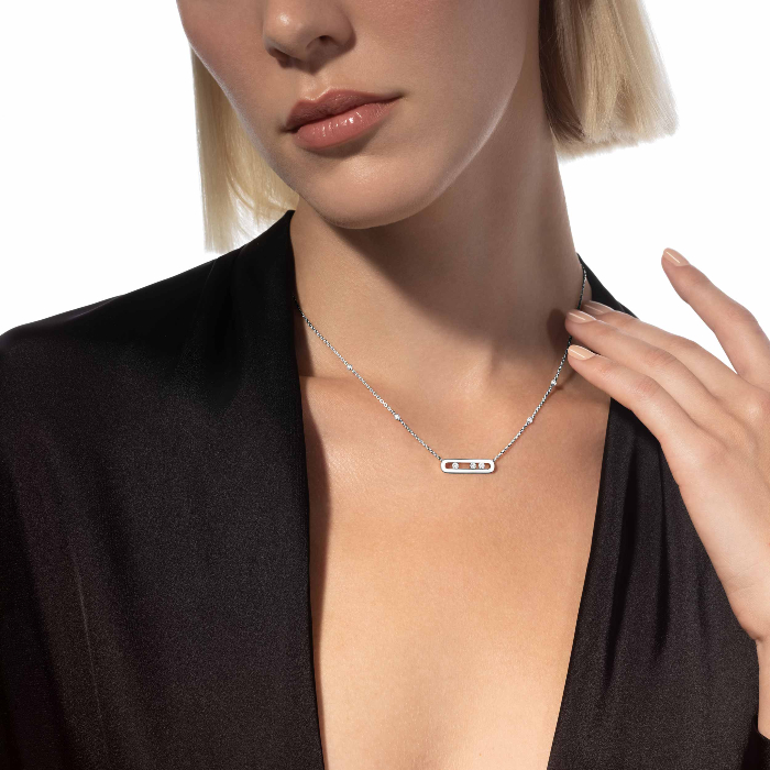Baby Move White Gold For Her Diamond Necklace 04323-WG