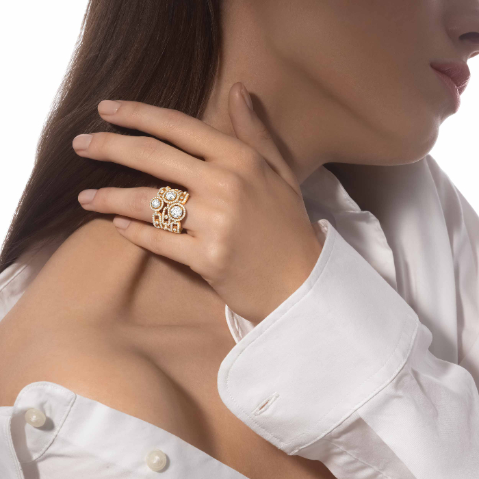 خاتم امرأة ذهب أصفر الماس خاتم السوليتير Move Link 0.70 قيراط 13749-YG