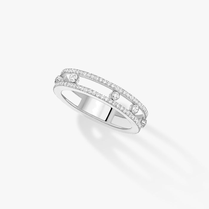 Bague Femme Or Blanc Diamant Alliance Move Romane 07080-WG