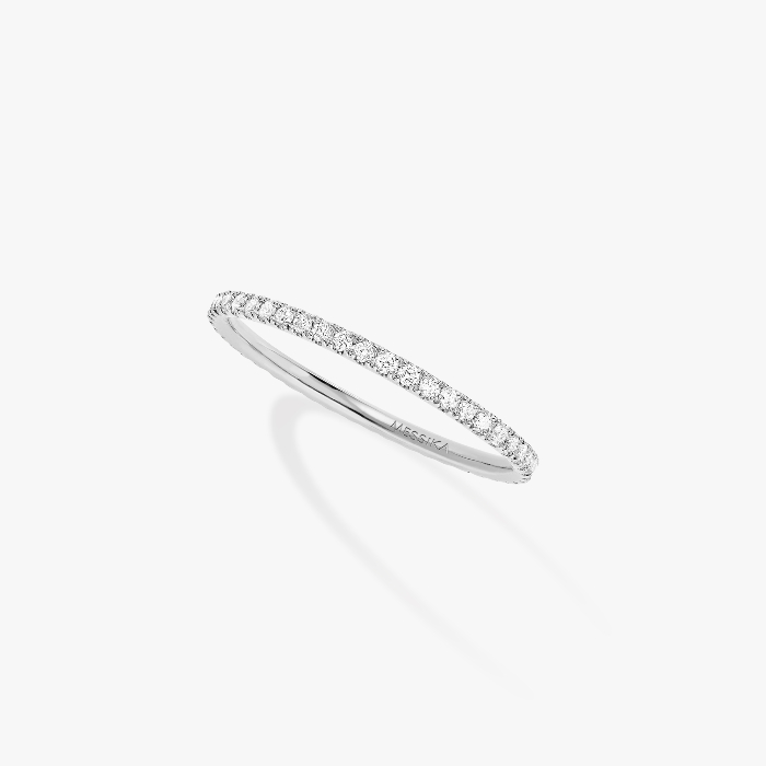 خاتم امرأة ذهب أبيض الماس خاتم زواج Gatsby صغير جدًّا 05064-WG