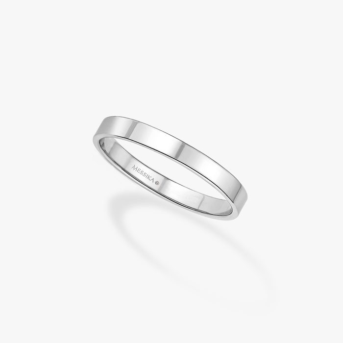 Men Ribbon Wedding Band Белое золото Для нее Кольцо 08038-WG