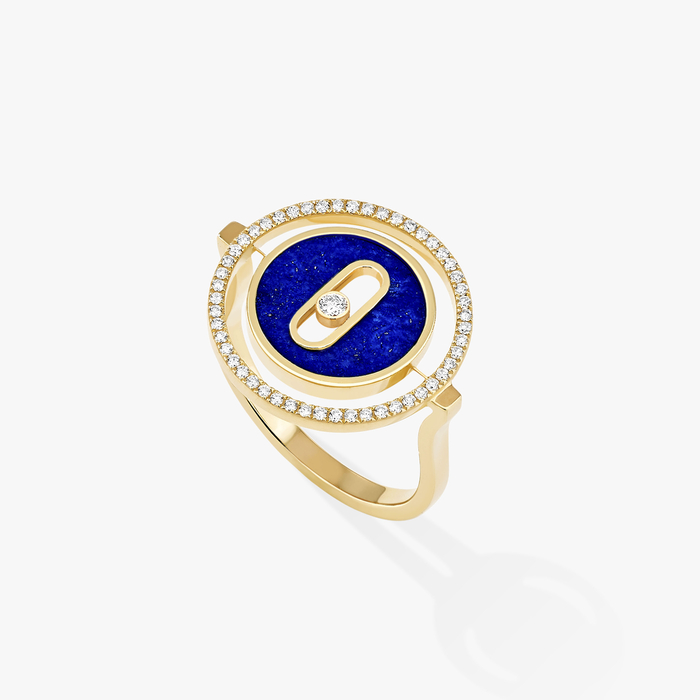 Lucky Move Ring KM Lapislazuli Für sie Diamant Ring Gelbgold 11951-YG